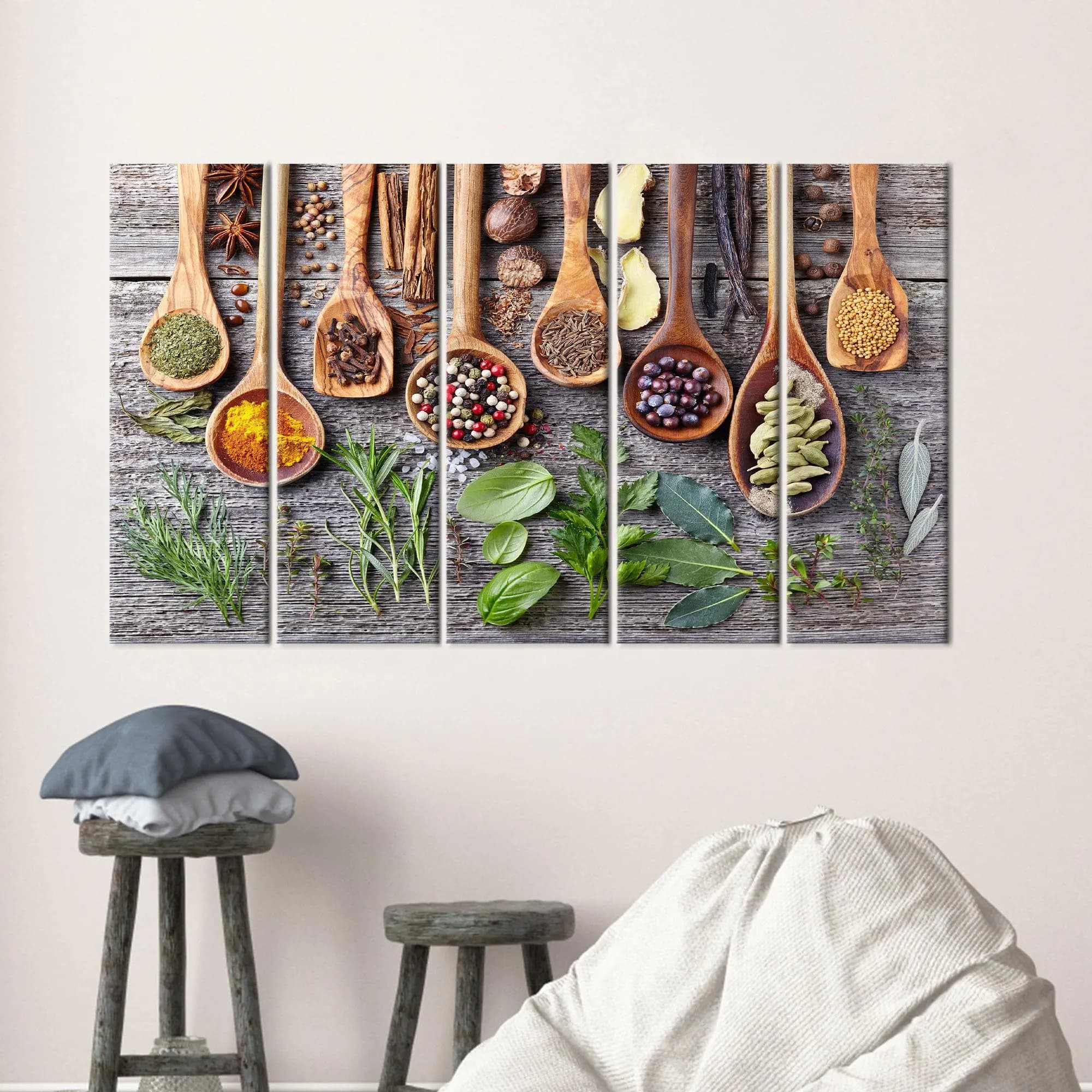 Rustic Herbs & Spices Canvas Print: Farmhouse Kitchen Botanical Art - image 2