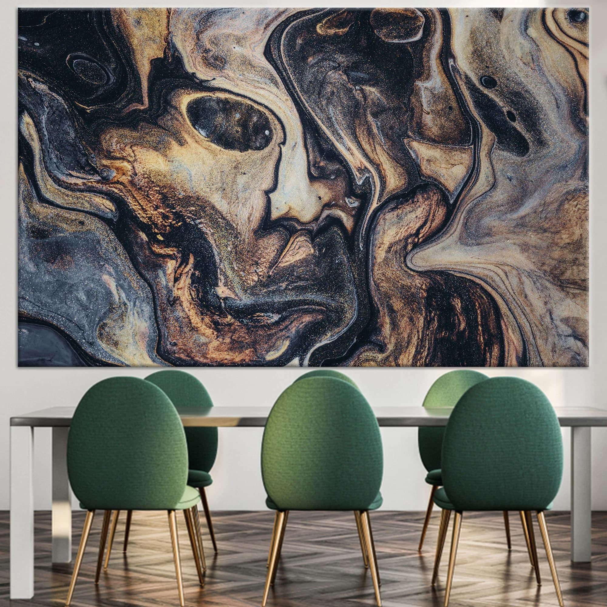 Brown & Black Abstract Canvas Wall Art: Modern Home Decor - image 3