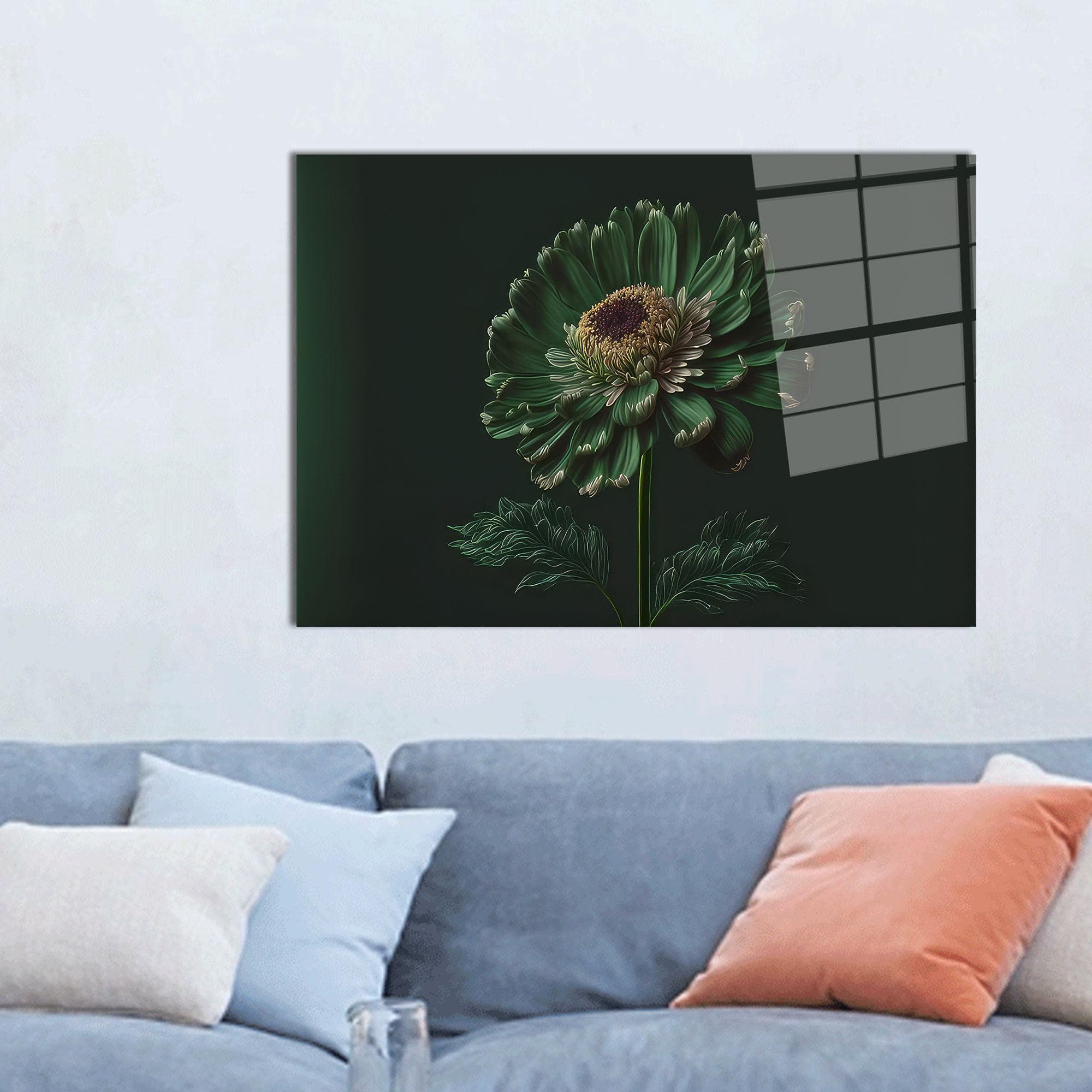 Daisy Flower Glass Wall Art: Modern Floral Decor - image 3