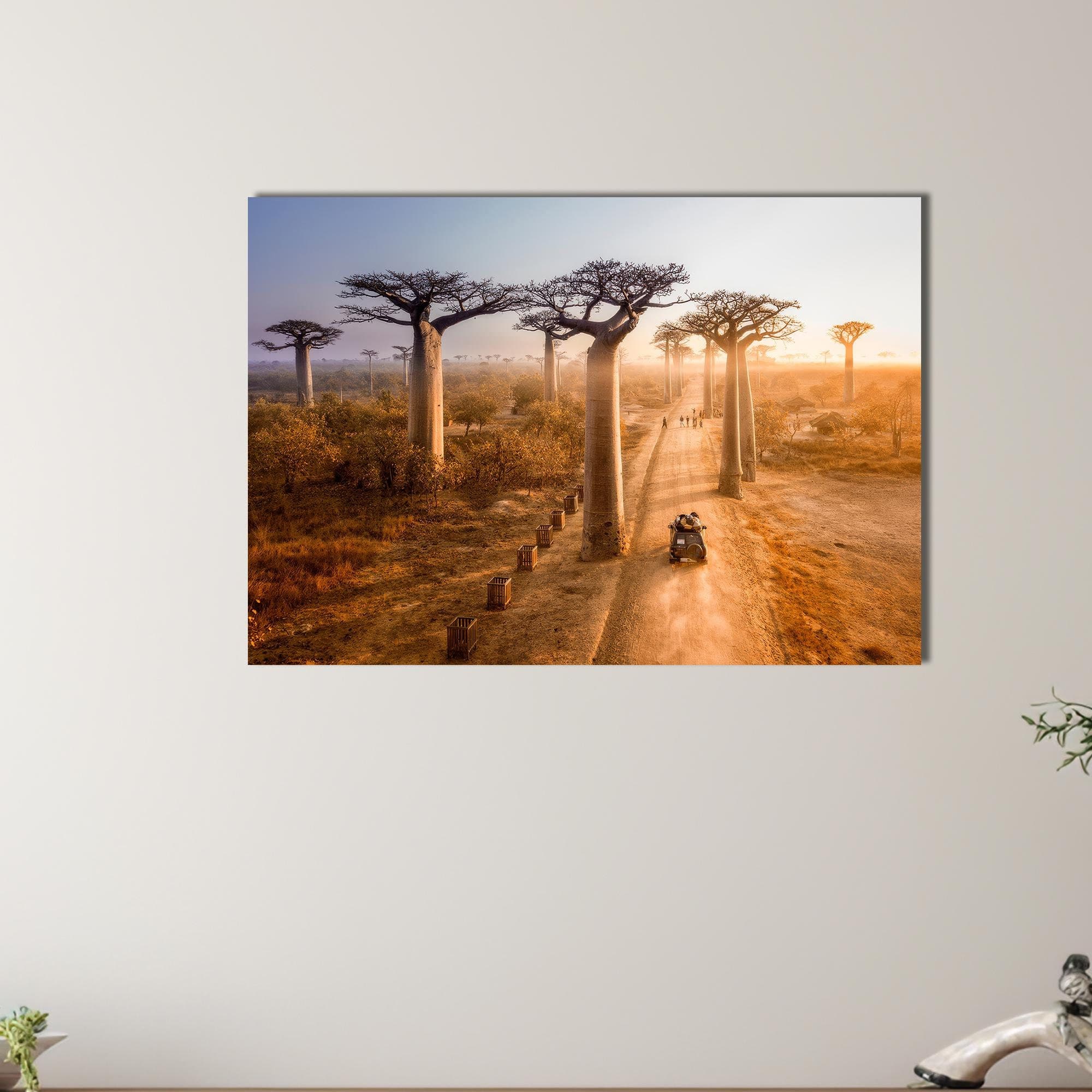 Baobab Trees Canvas Art: Madagascar Landscape Wall Hanging