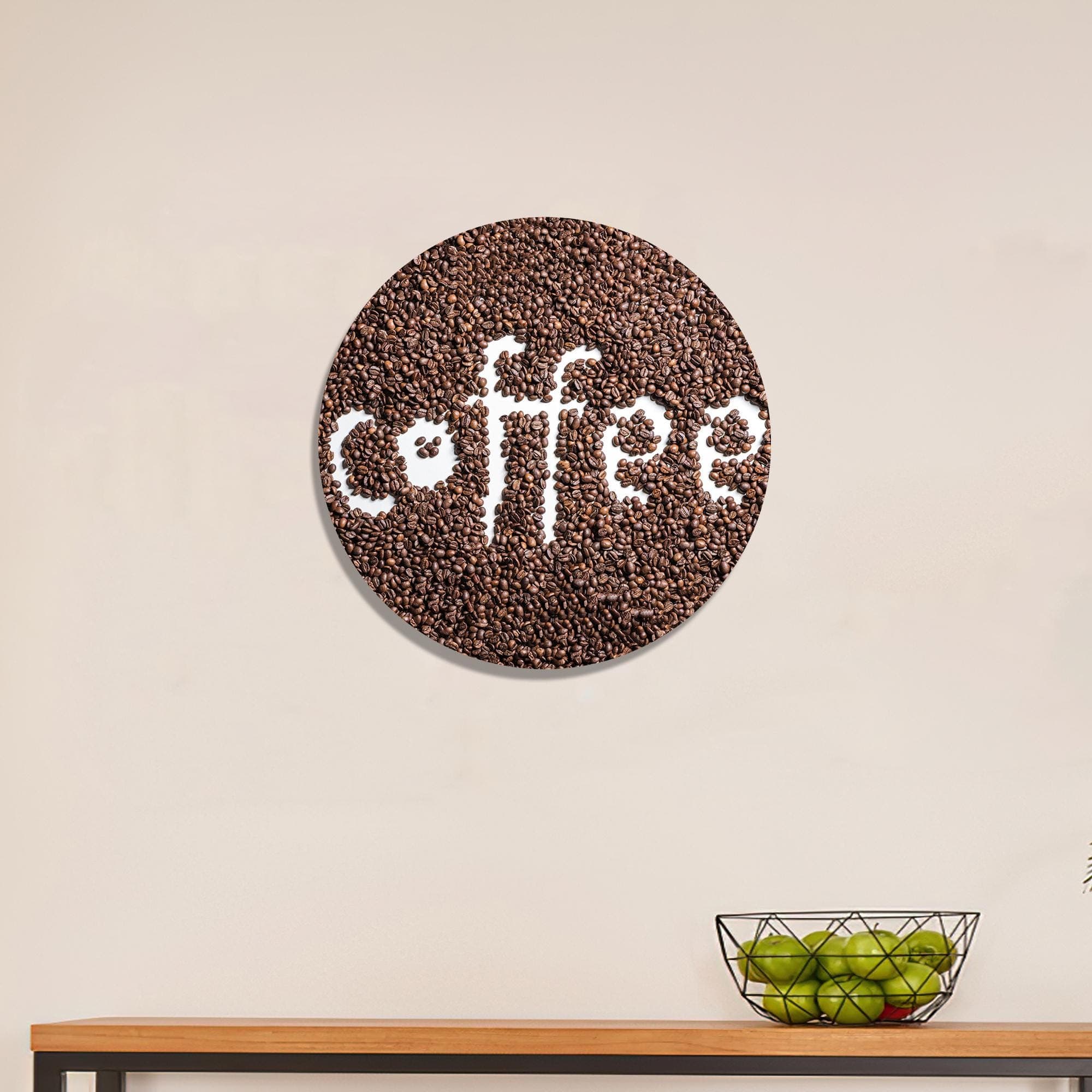 Coffee Bean Tempered Glass Wall Art: Modern Brown Decor