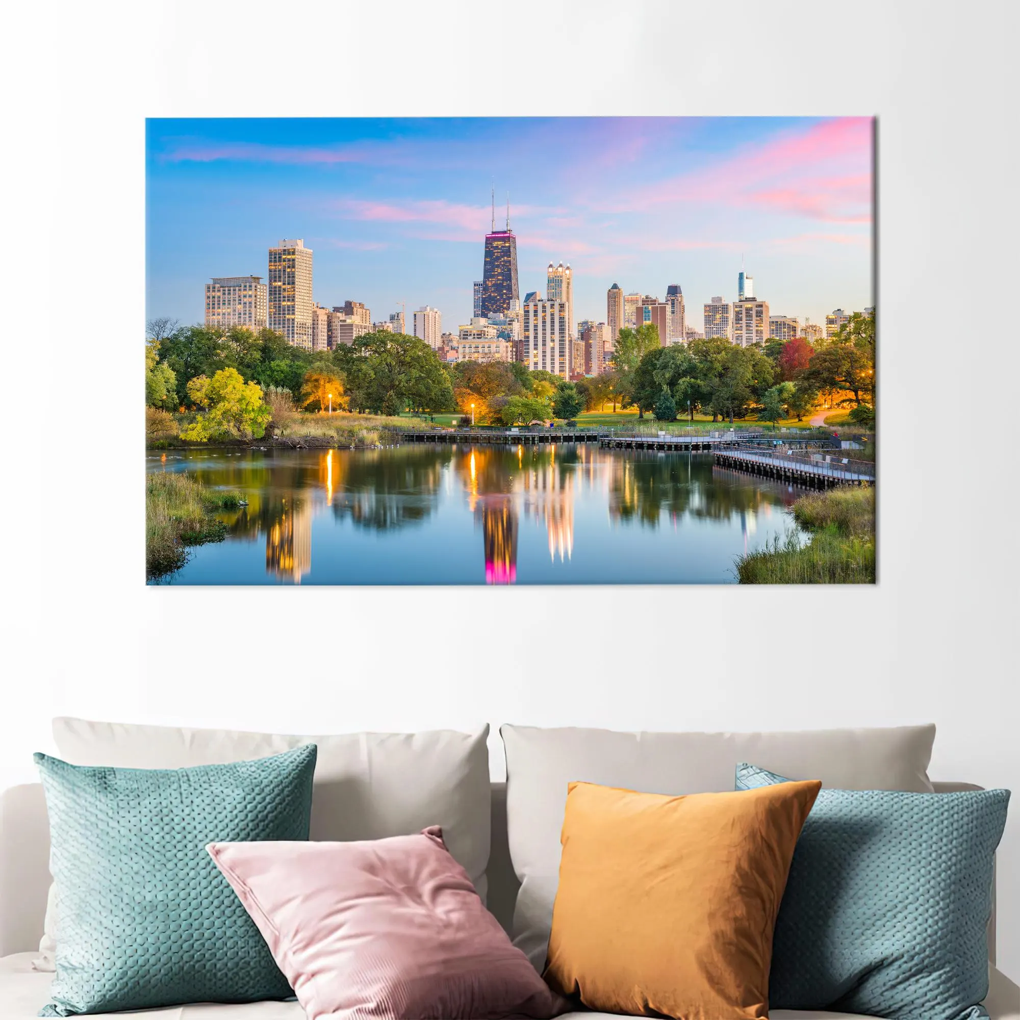 Chicago Skyline Canvas Art: 3D City Landscape, Large Wall Art