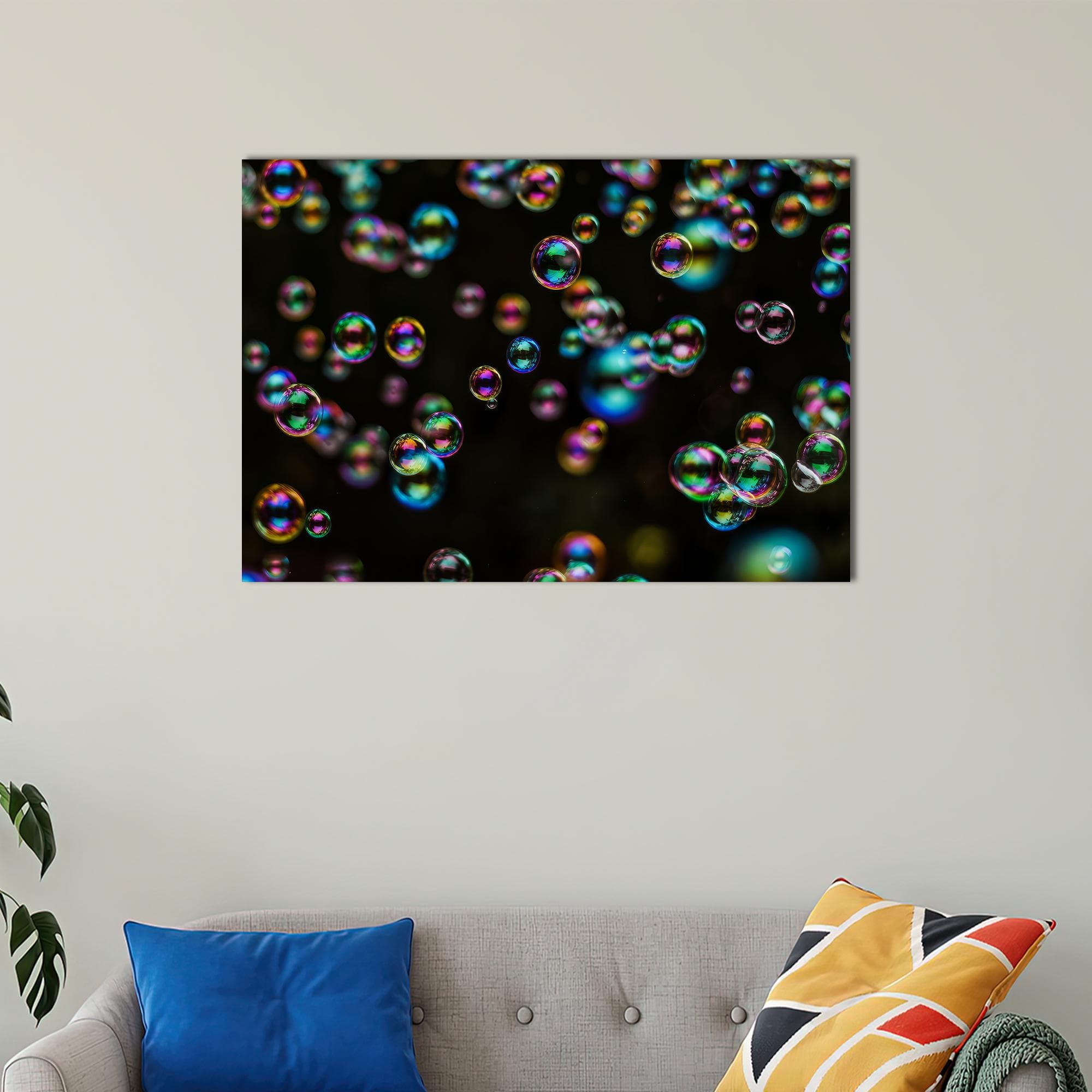 Soap Bubbles Canvas Print: Modern Wall Art, Tempered Glass Effect - image 3