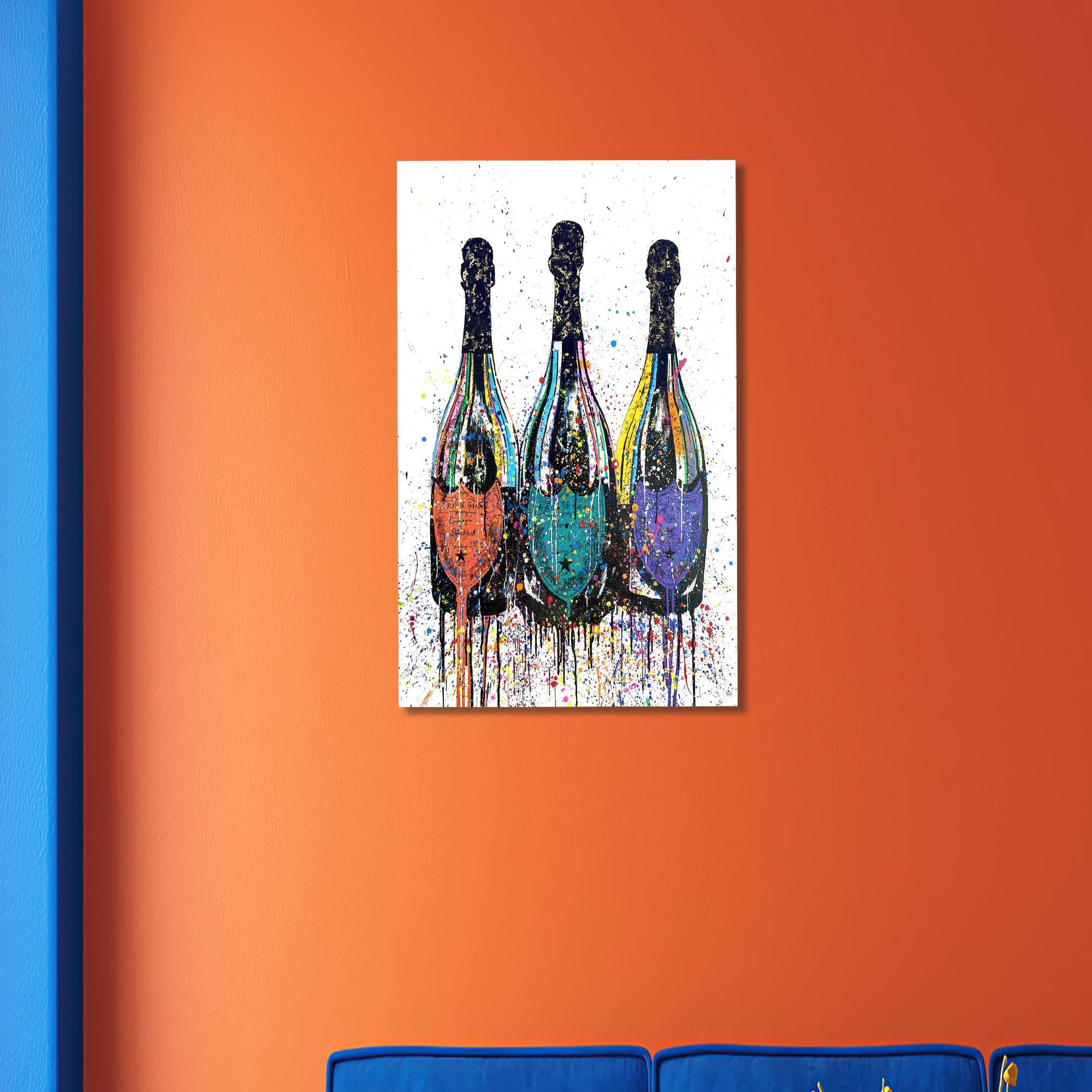 Champagne Bottles Canvas Print: Modern Glass Wall Art - image 3