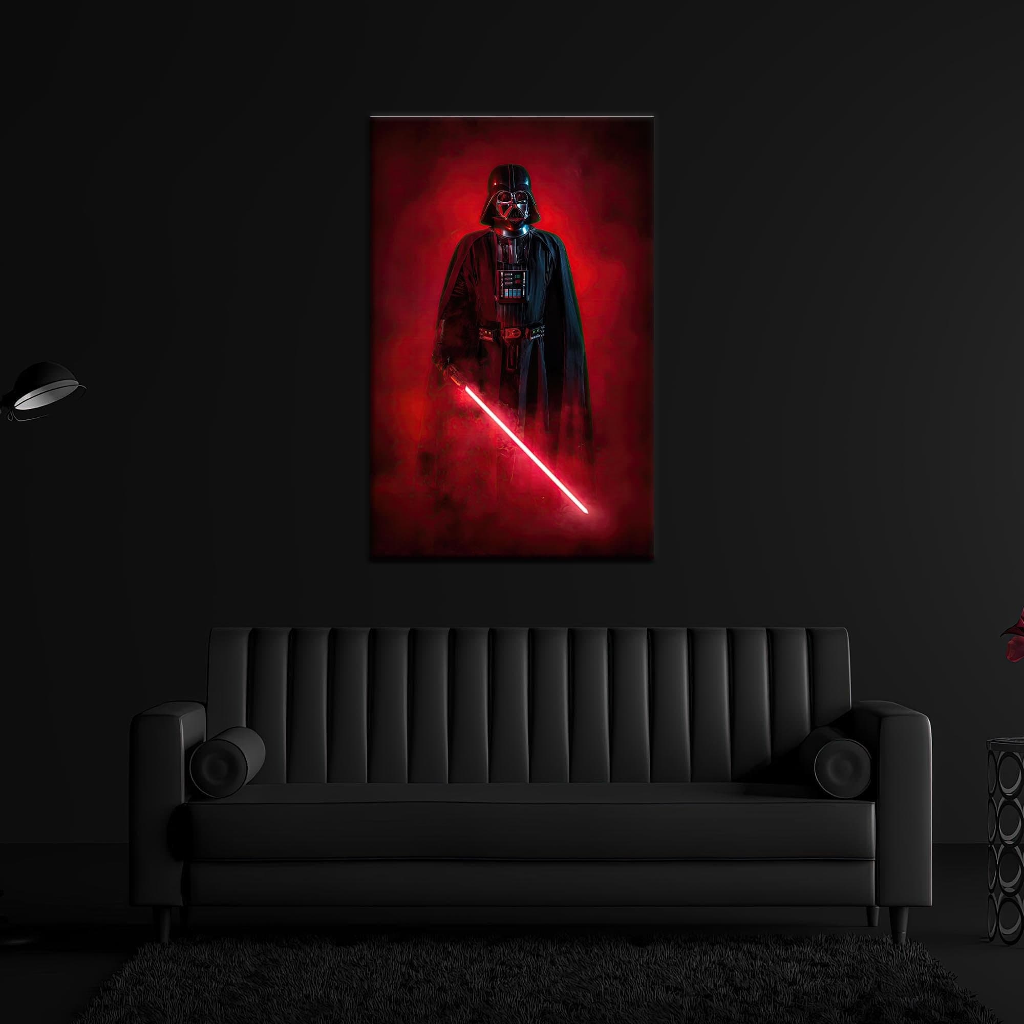 Darth Vader Canvas Art: Star Wars Framed Poster, Game Room Decor