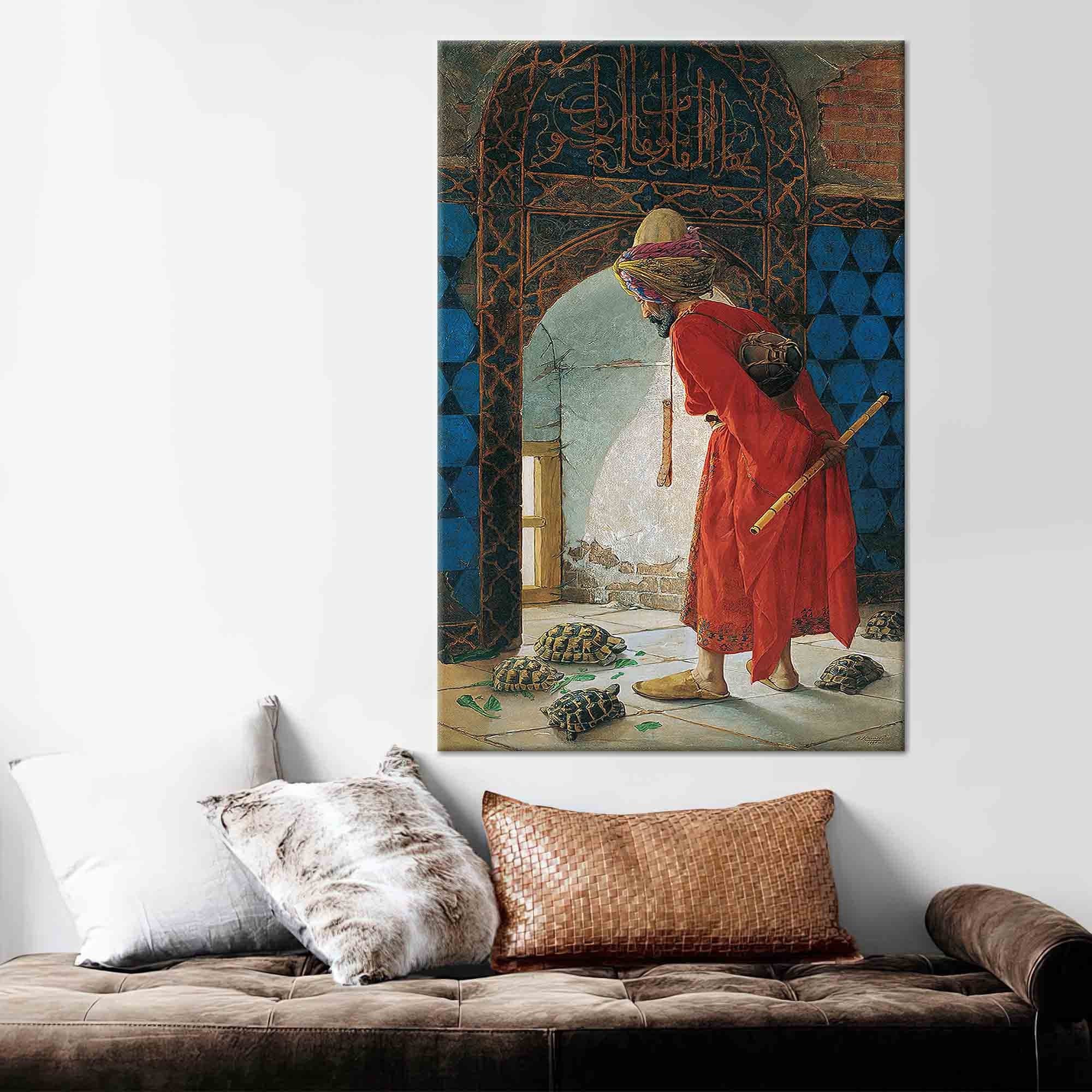 Osman Hamdi Bey Canvas Print: The Tortoise Trainer, Classic Wall Art - image 4