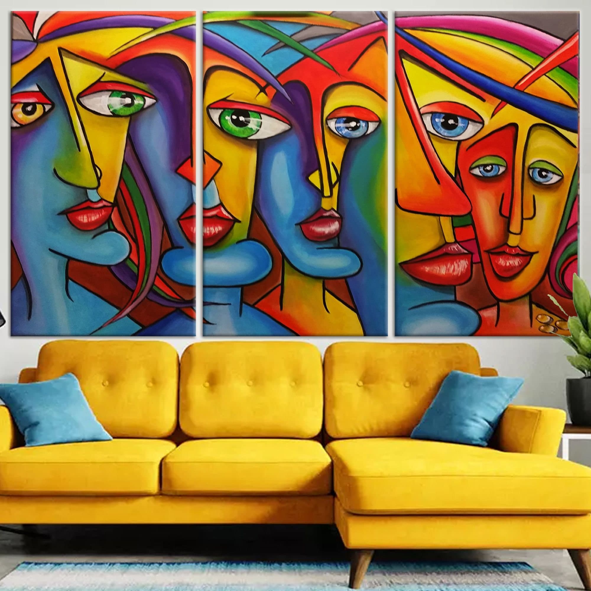 Abstract Face Canvas: Colorful Modern Wall Art - image 3
