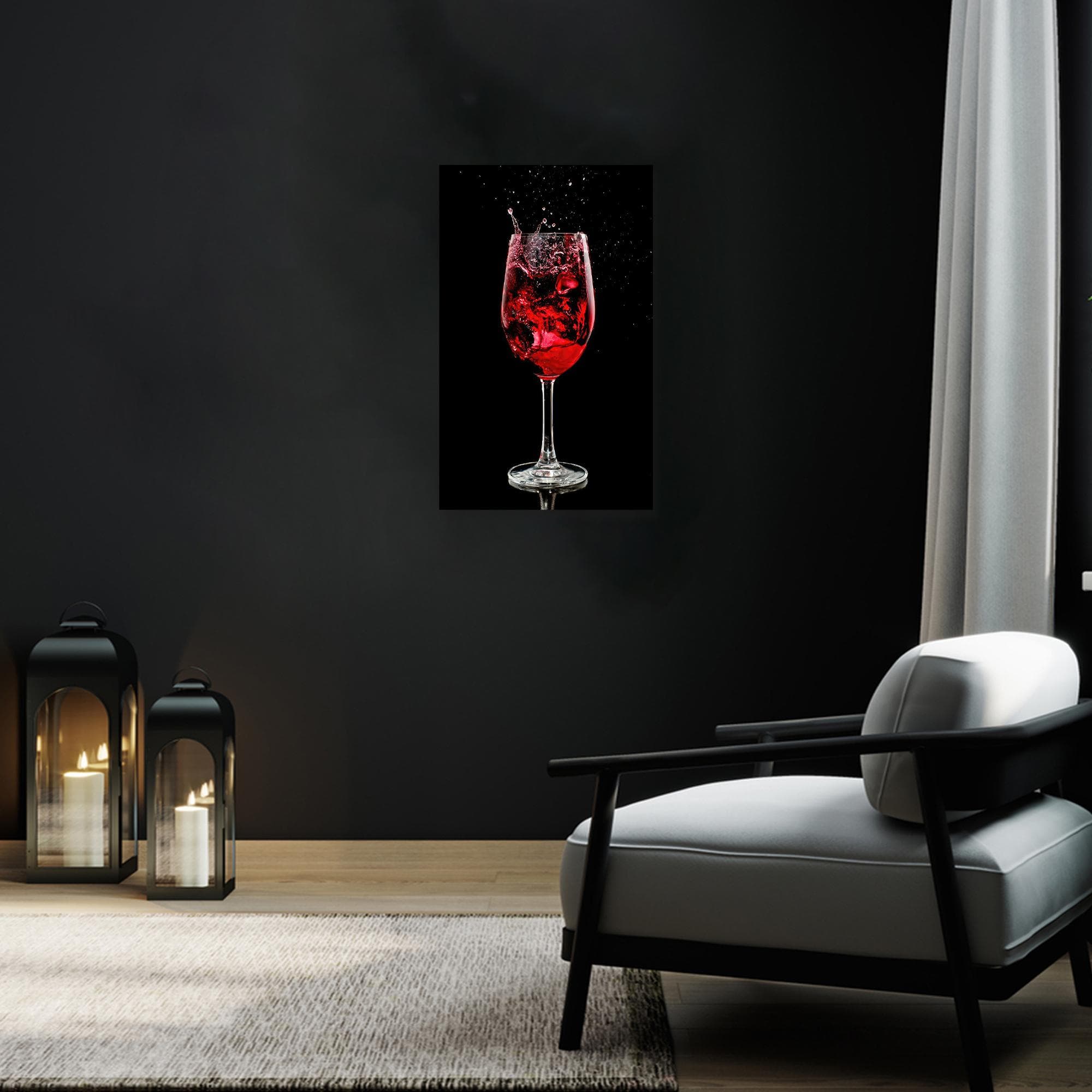 Red Wine Splash Tempered Glass Wall Art: Modern Bar Decor - image 3