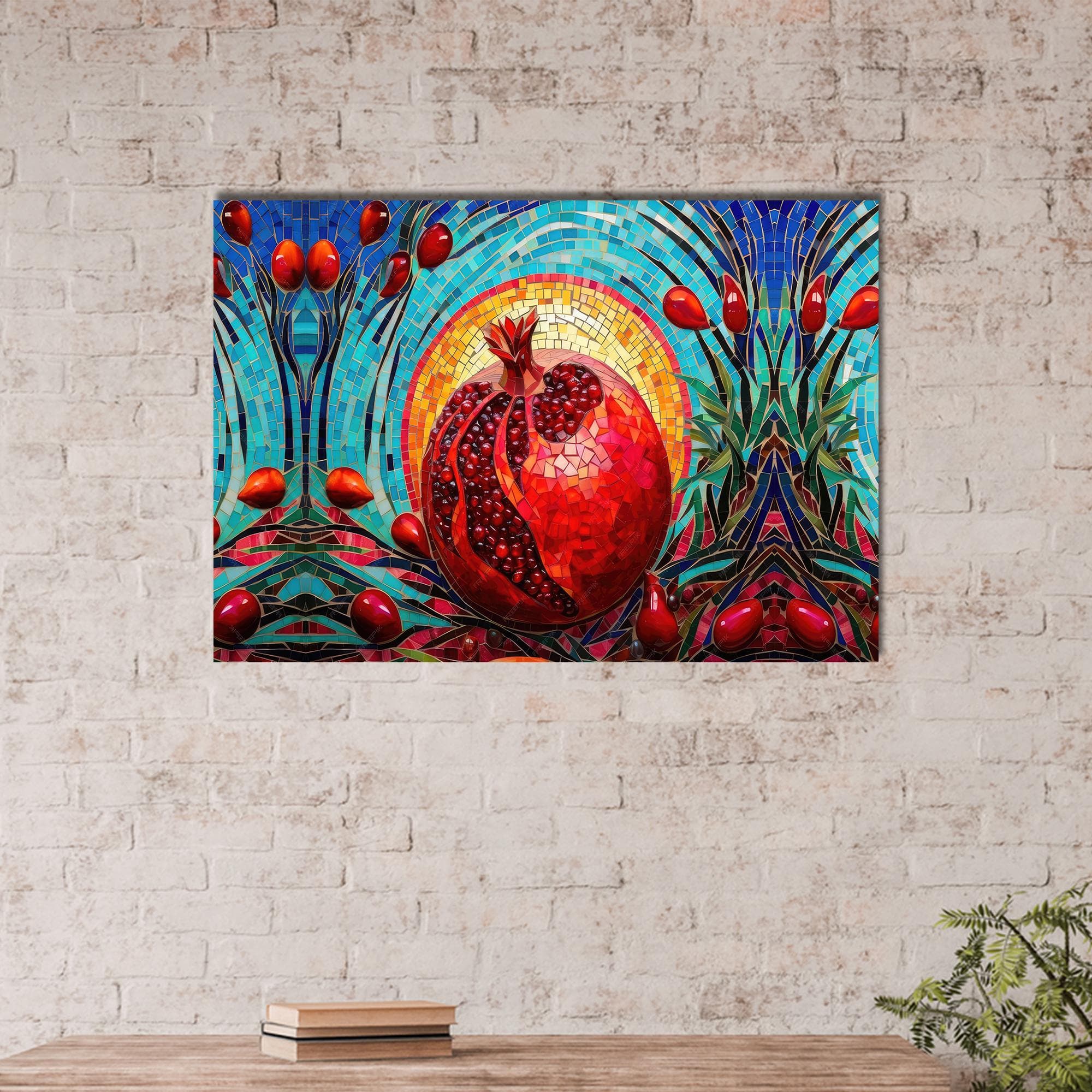 Pomegranate Glass Art Print: Modern Kitchen Wall Decor - image 3