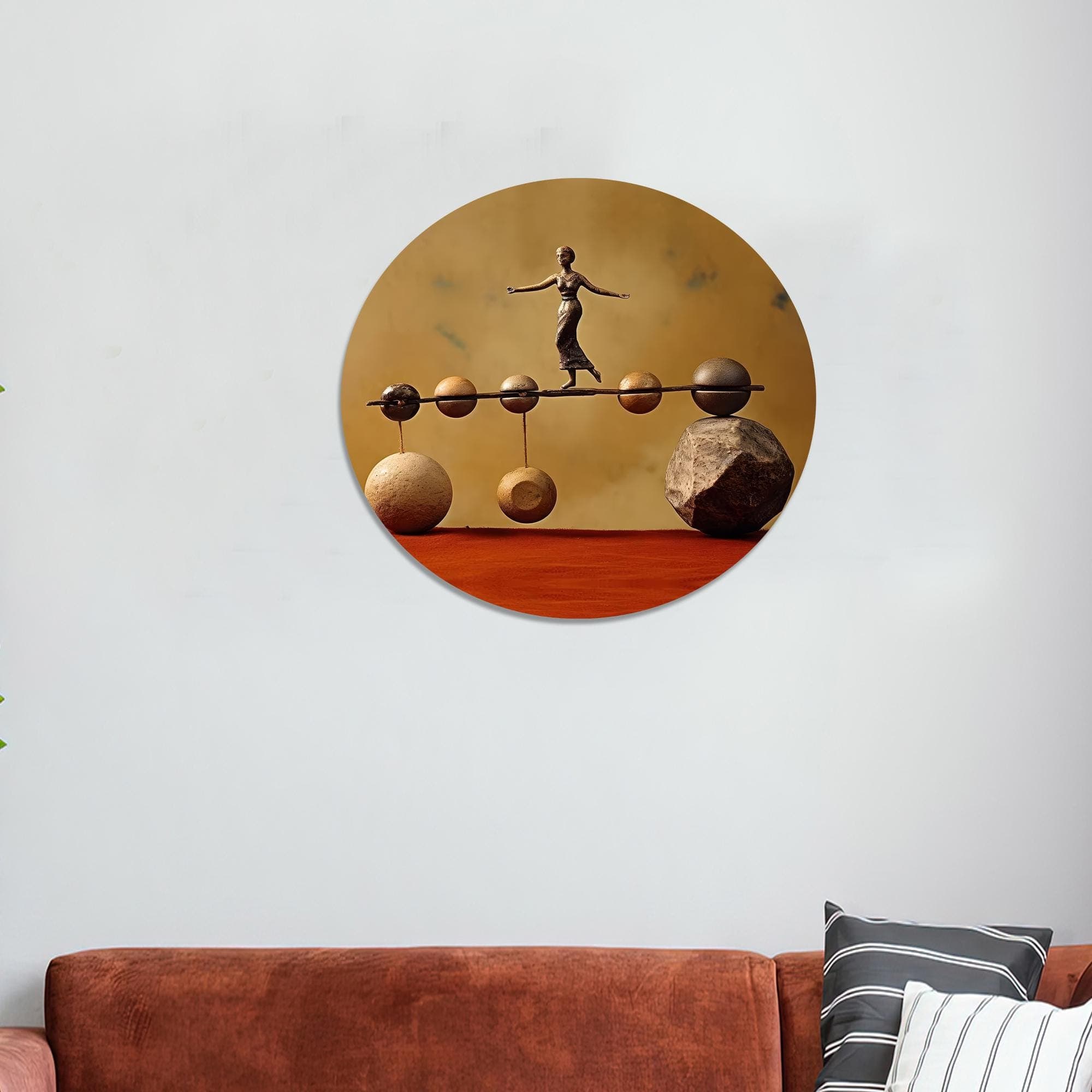 Abstract Woman Balancing Act Glass Wall Art: Bohemian Decor - image 4
