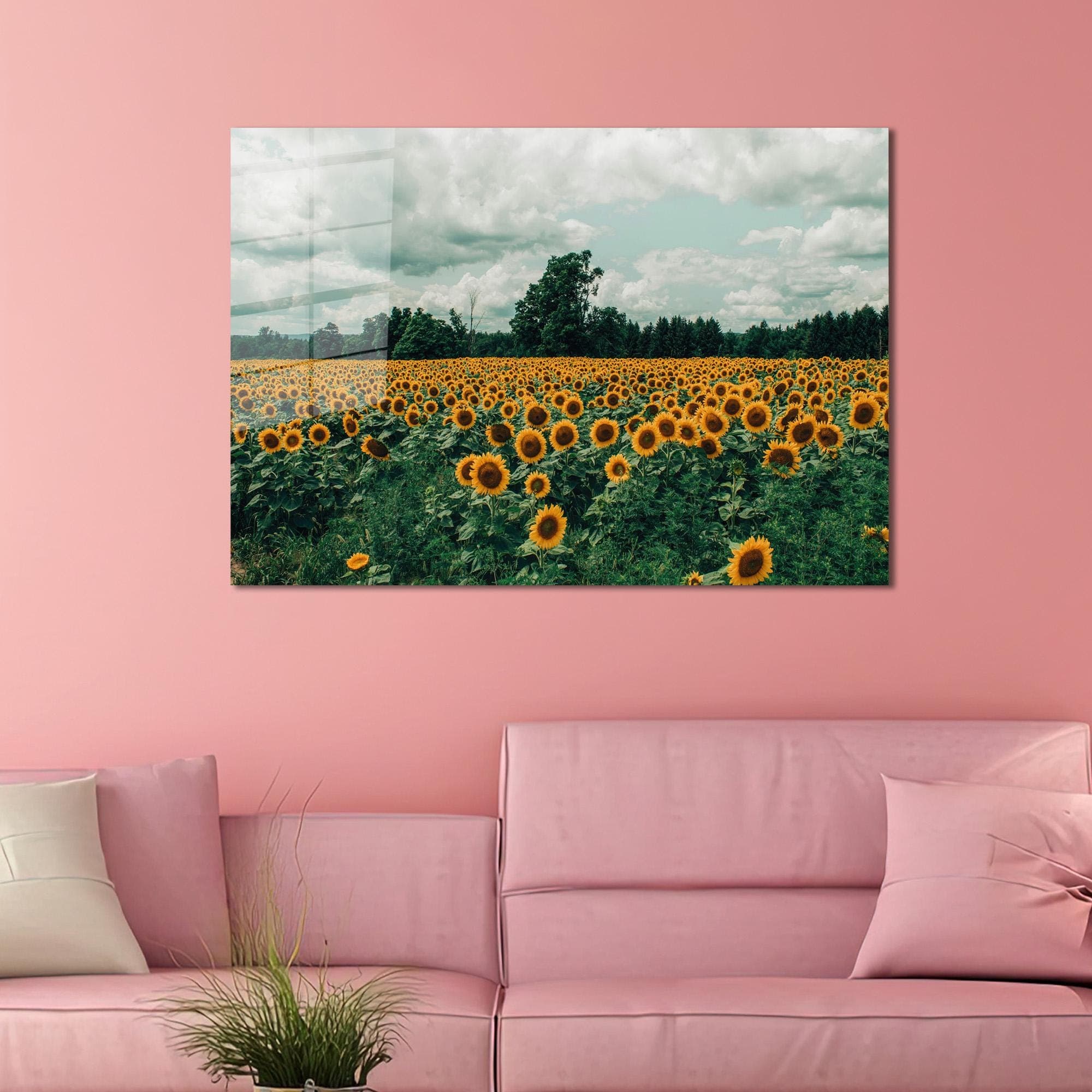 Sunflower Field Canvas Print: Modern Landscape Wall Decor - image 3