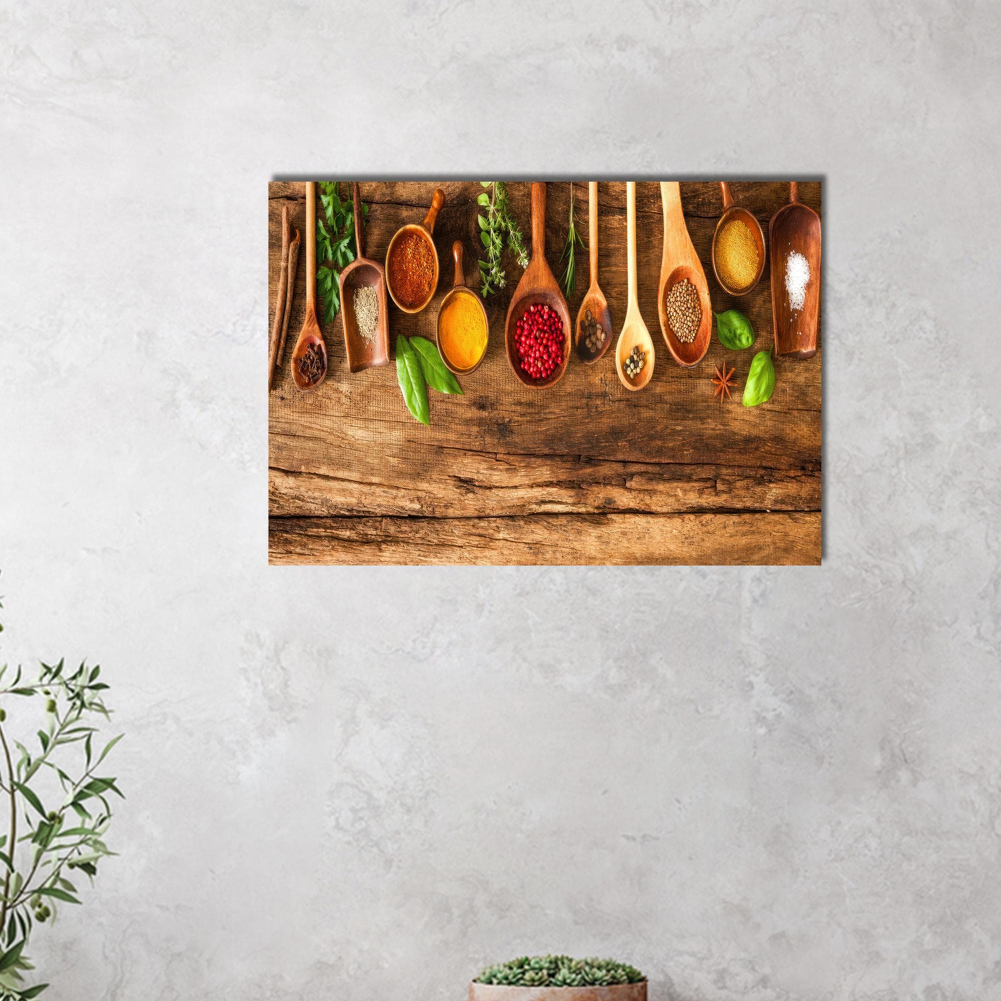 Spices Canvas Print: Kitchen Wall Art, Wooden Spoons - image 3