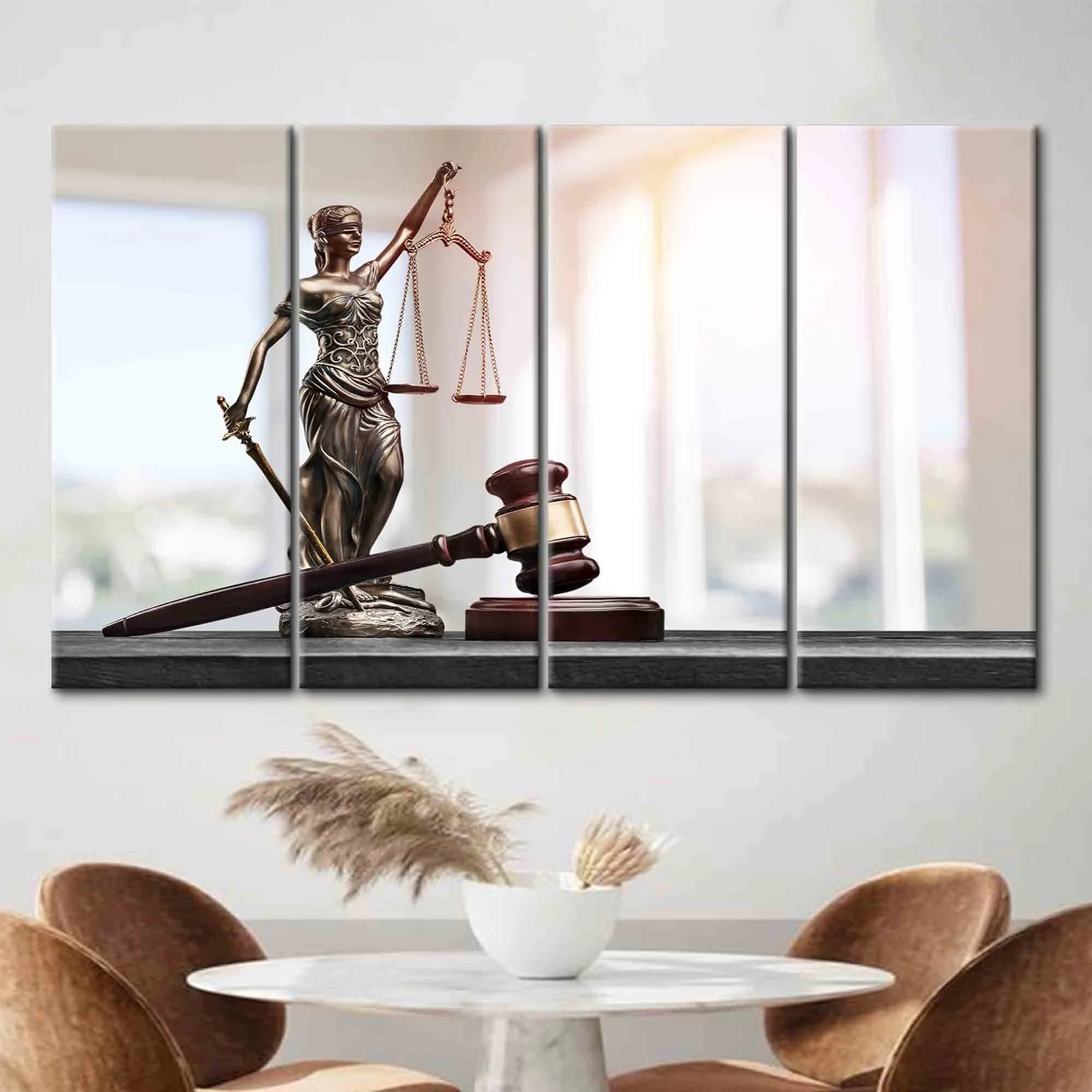 Lady Justice Canvas Print: Themis with Scales, Modern Law Office Decor - image 4