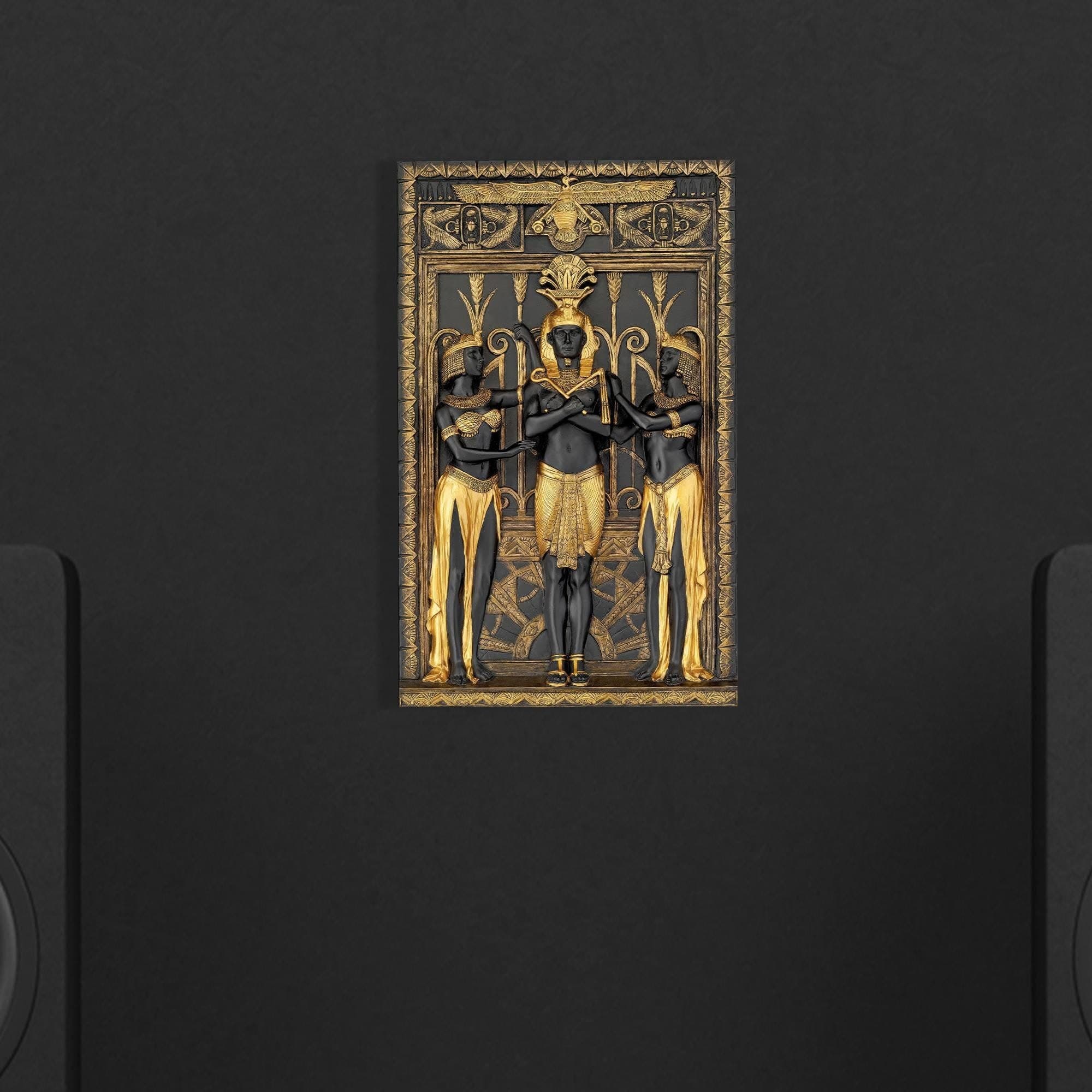 Egyptian Canvas Art: Gold Glass Printing, Modern Wall Hanging