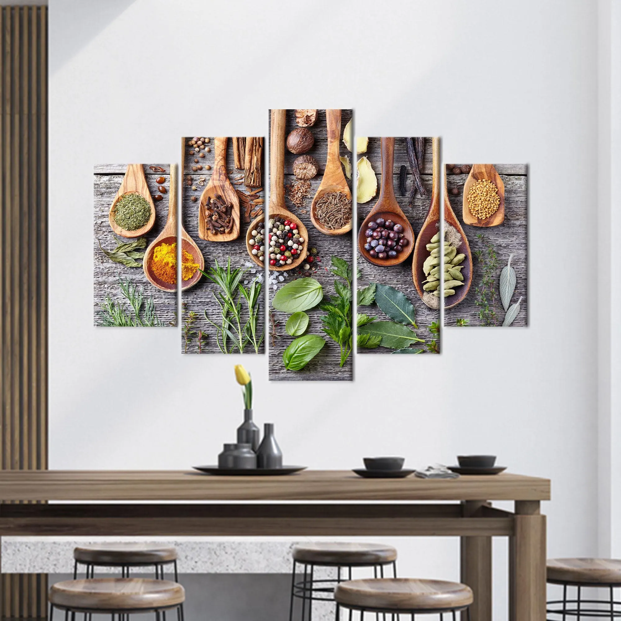 Rustic Herbs & Spices Canvas Print: Farmhouse Kitchen Botanical Art - image 3