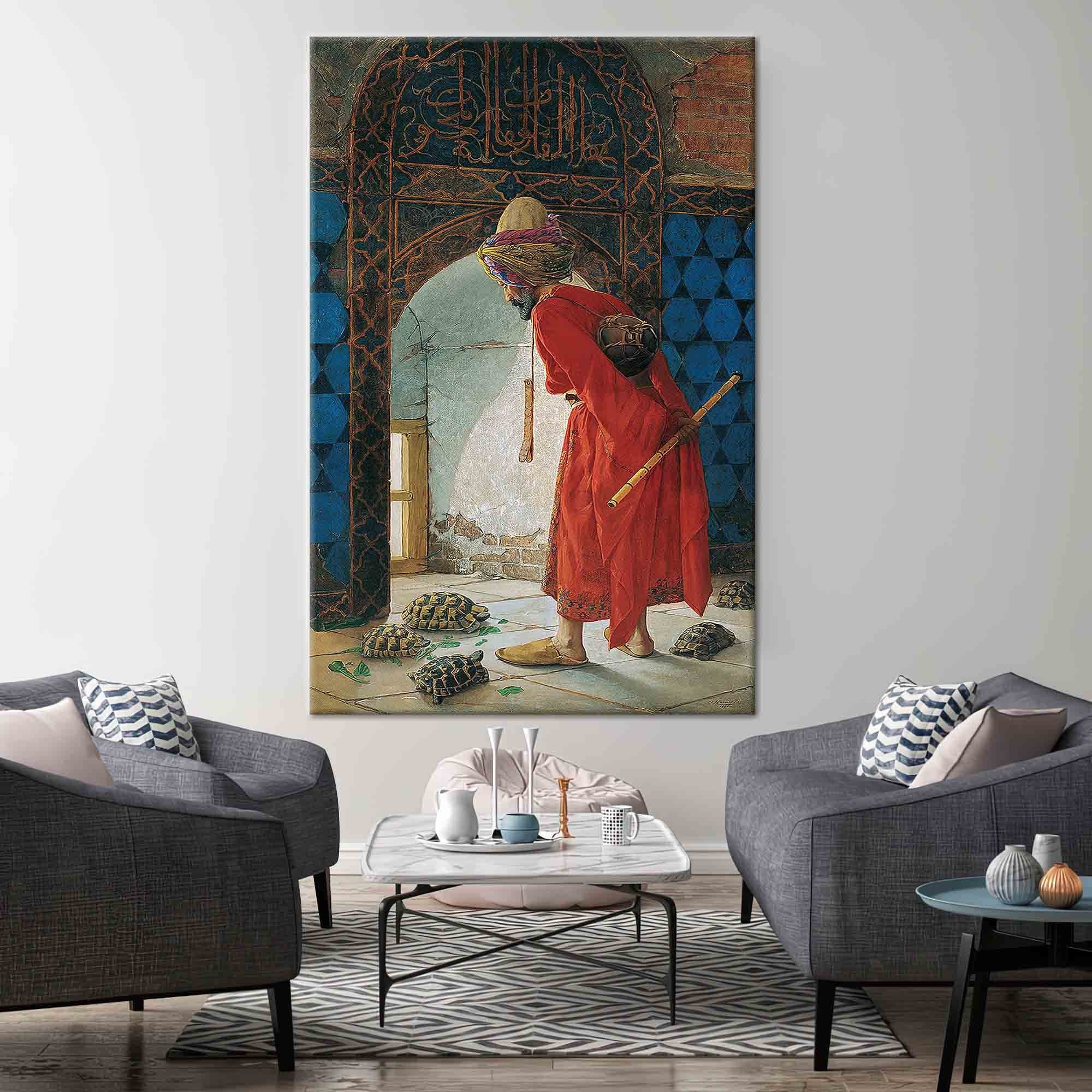 Osman Hamdi Bey Canvas Print: The Tortoise Trainer, Classic Wall Art - image 3