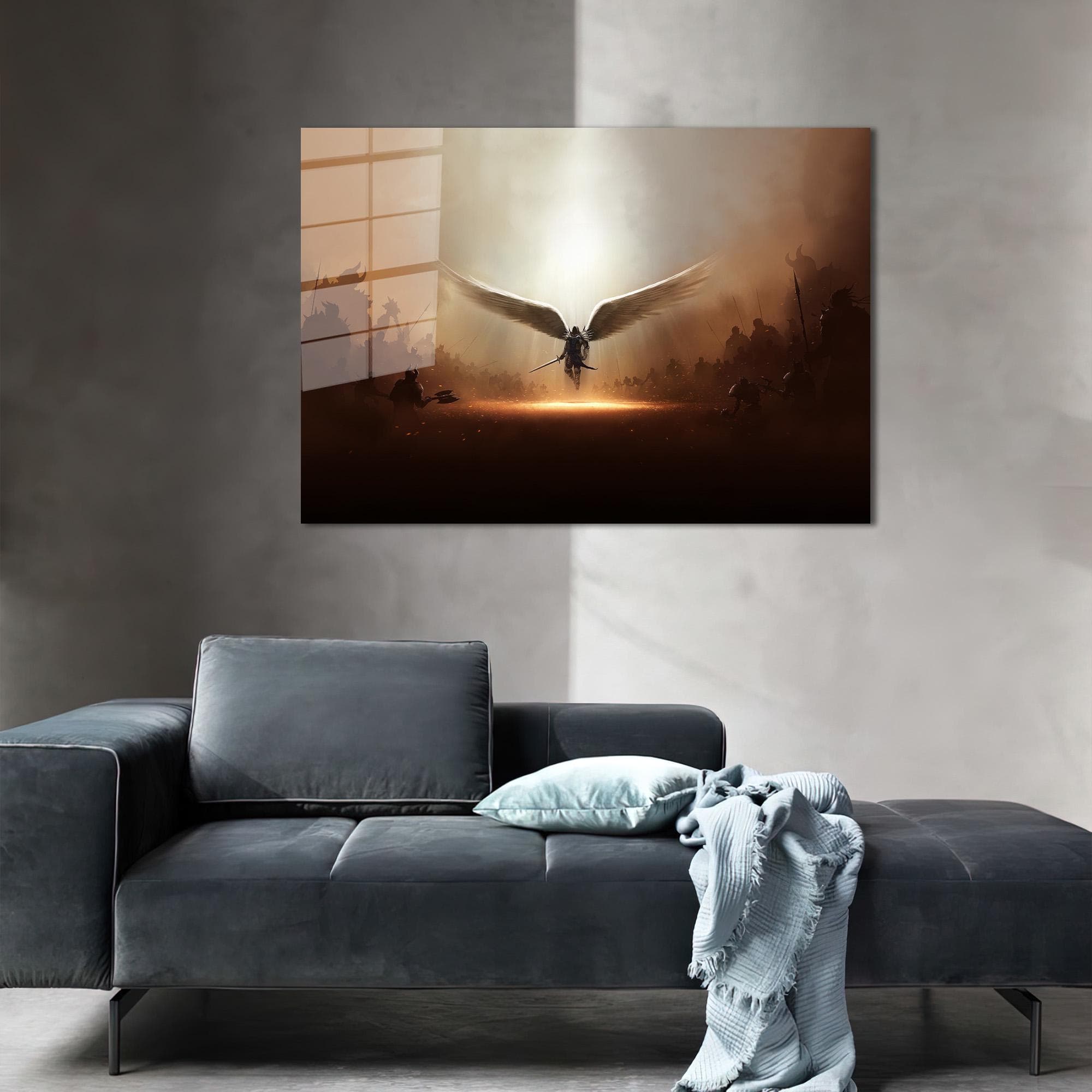 Warrior Angel Canvas Art: Modern Glass Wall Decor - image 3