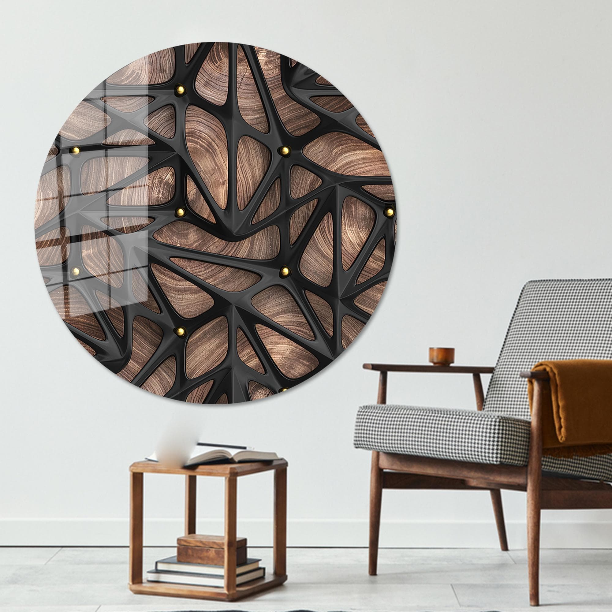 Abstract Wood & Glass Wall Art: Modern 3D Effect Decor - image 5