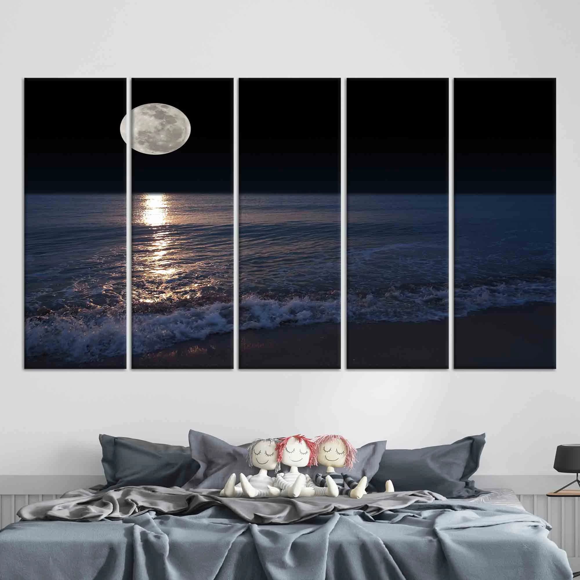 Full Moon Seascape Canvas Print: Night Landscape Wall Art - image 5