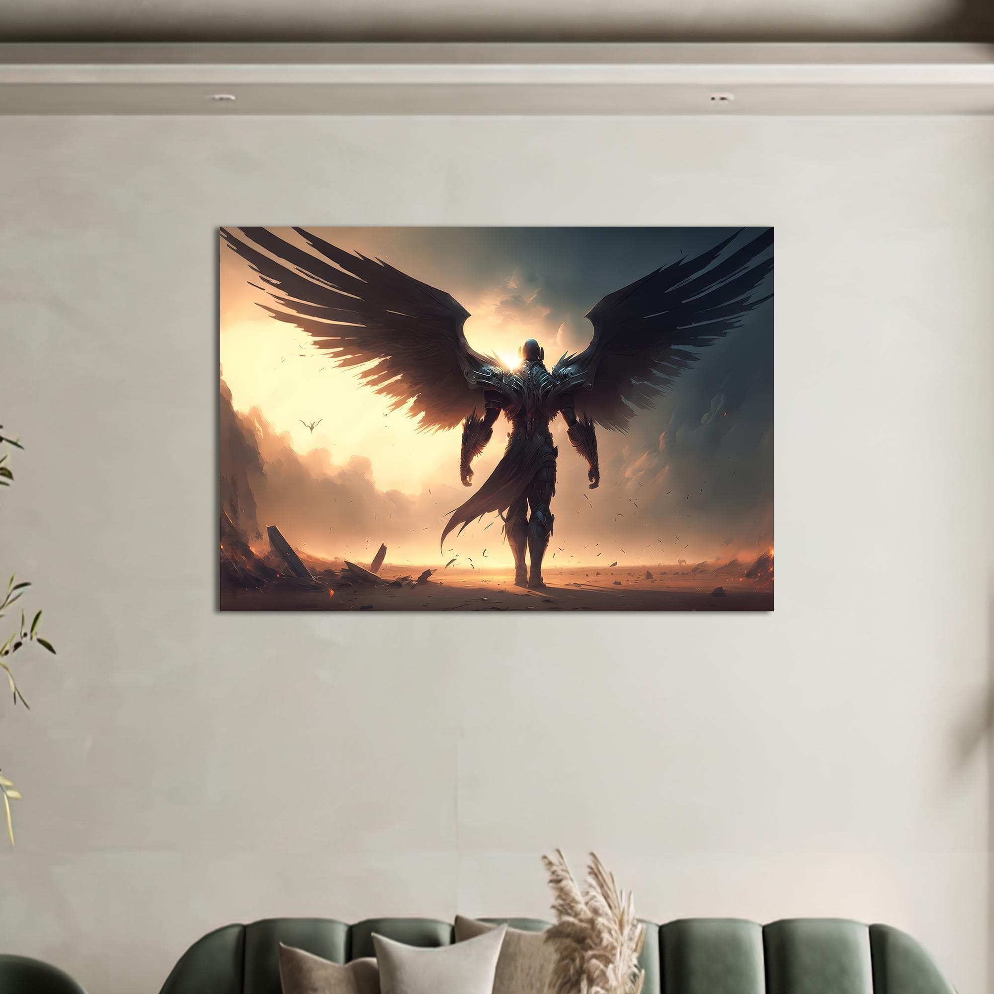 Archangel Canvas Print: Warrior Angel Wall Art, Modern Home Decor - image 3
