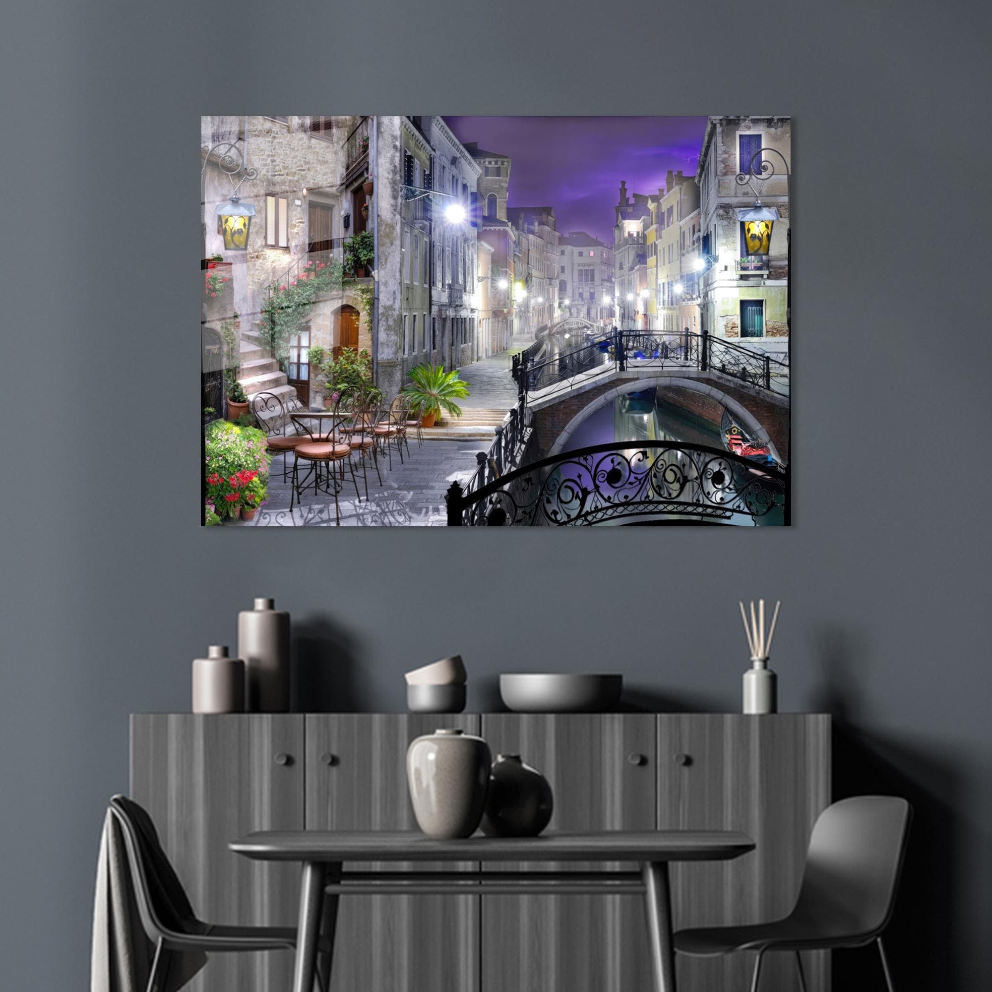 City View Wall Decor, City Landscape Tempered Glass, Landscape Art Decor, City Landscape Glass Decor, Personalized Gift For Him, Home Decor