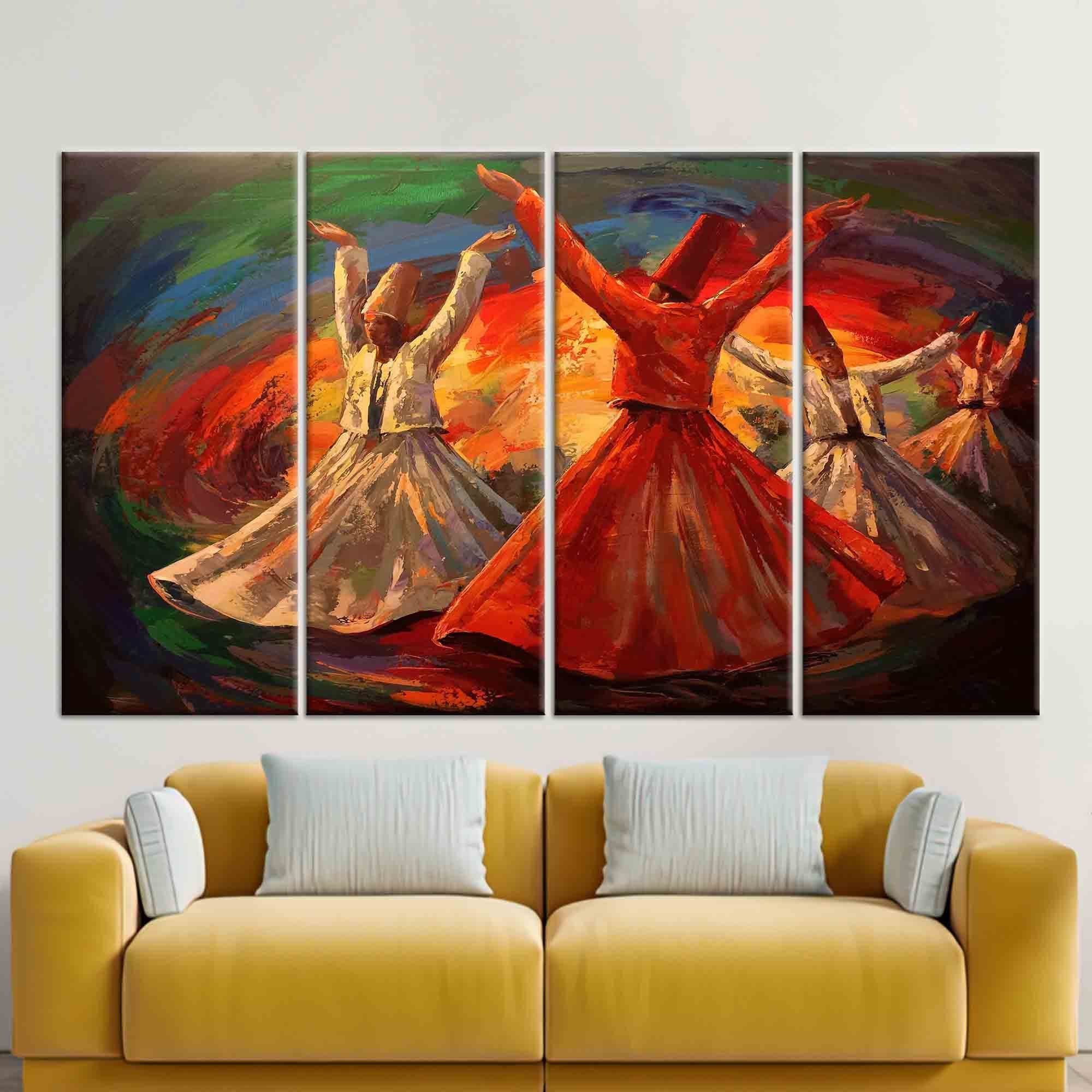 Whirling Dervish Oil Painting Canvas Print: Muslim Art Wall Decor - image 5