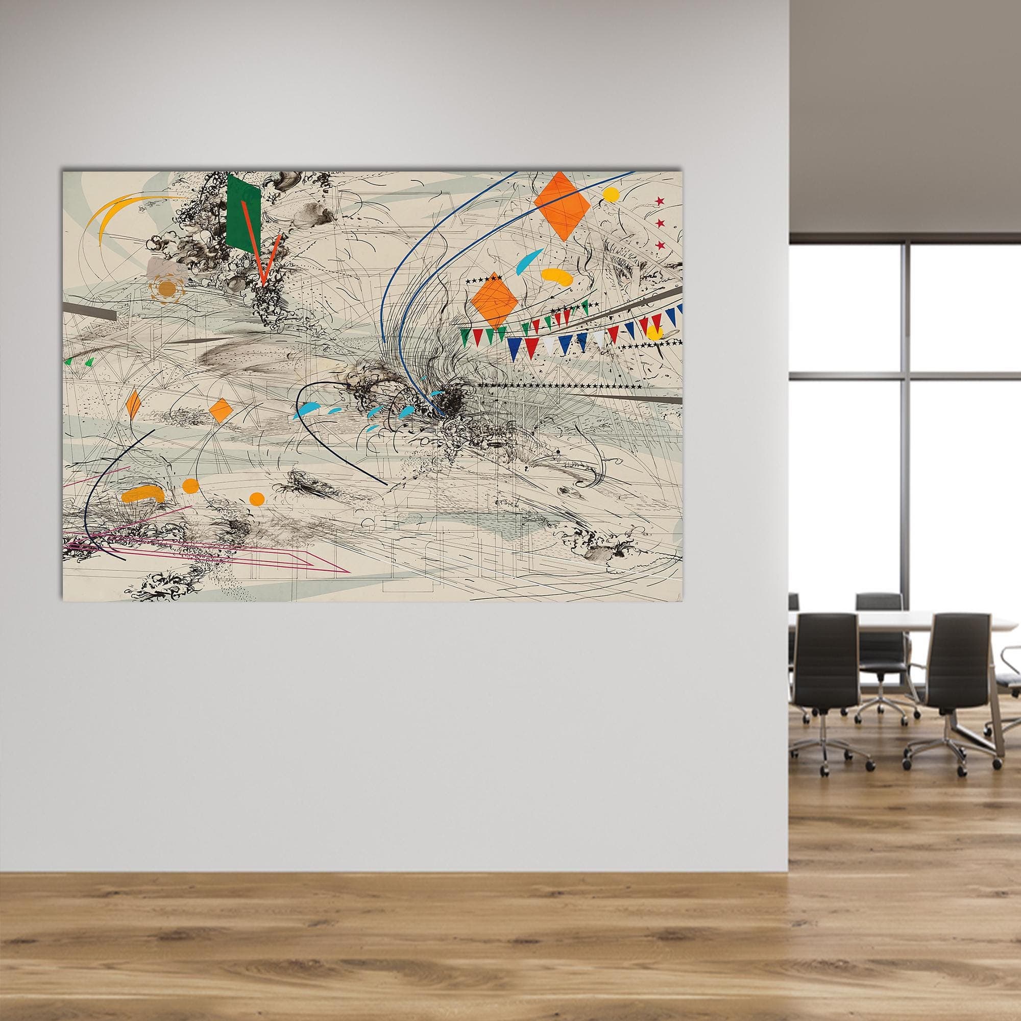 Abstract Canvas Wall Art: Modern Julie Mehretu Style Decor - image 3
