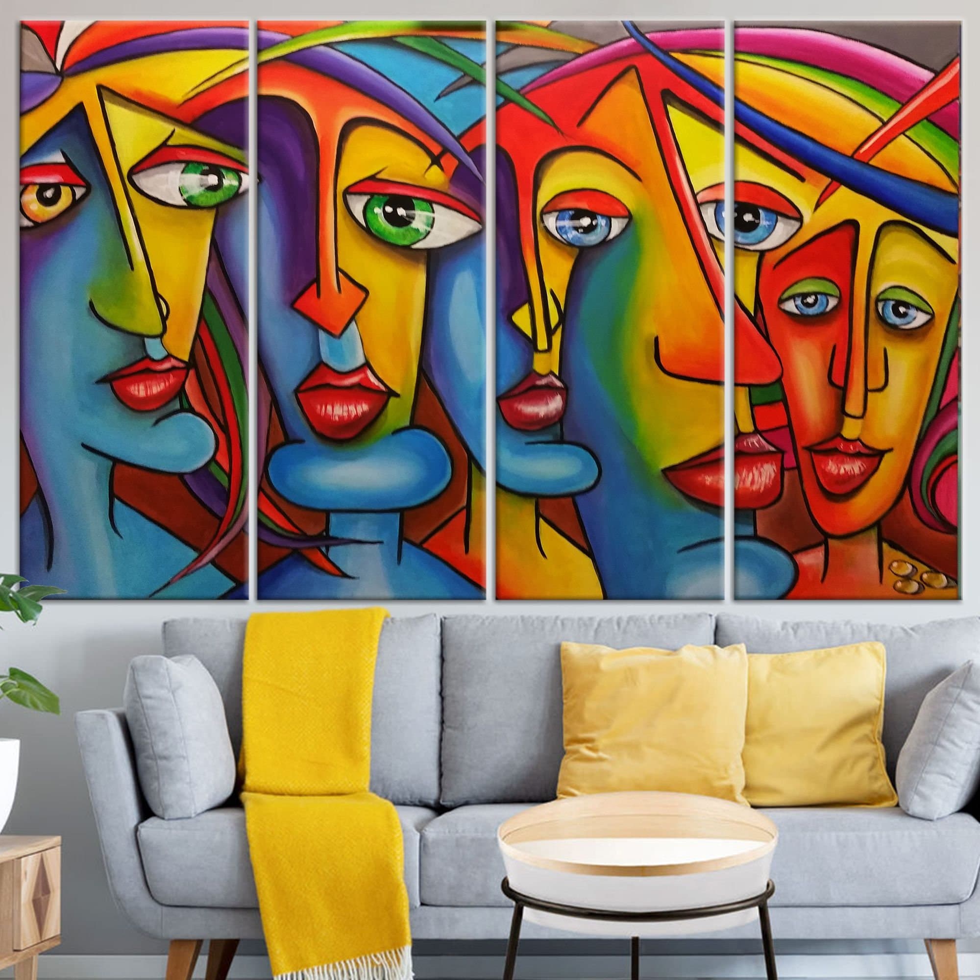 Abstract Face Canvas: Colorful Modern Wall Art - image 4