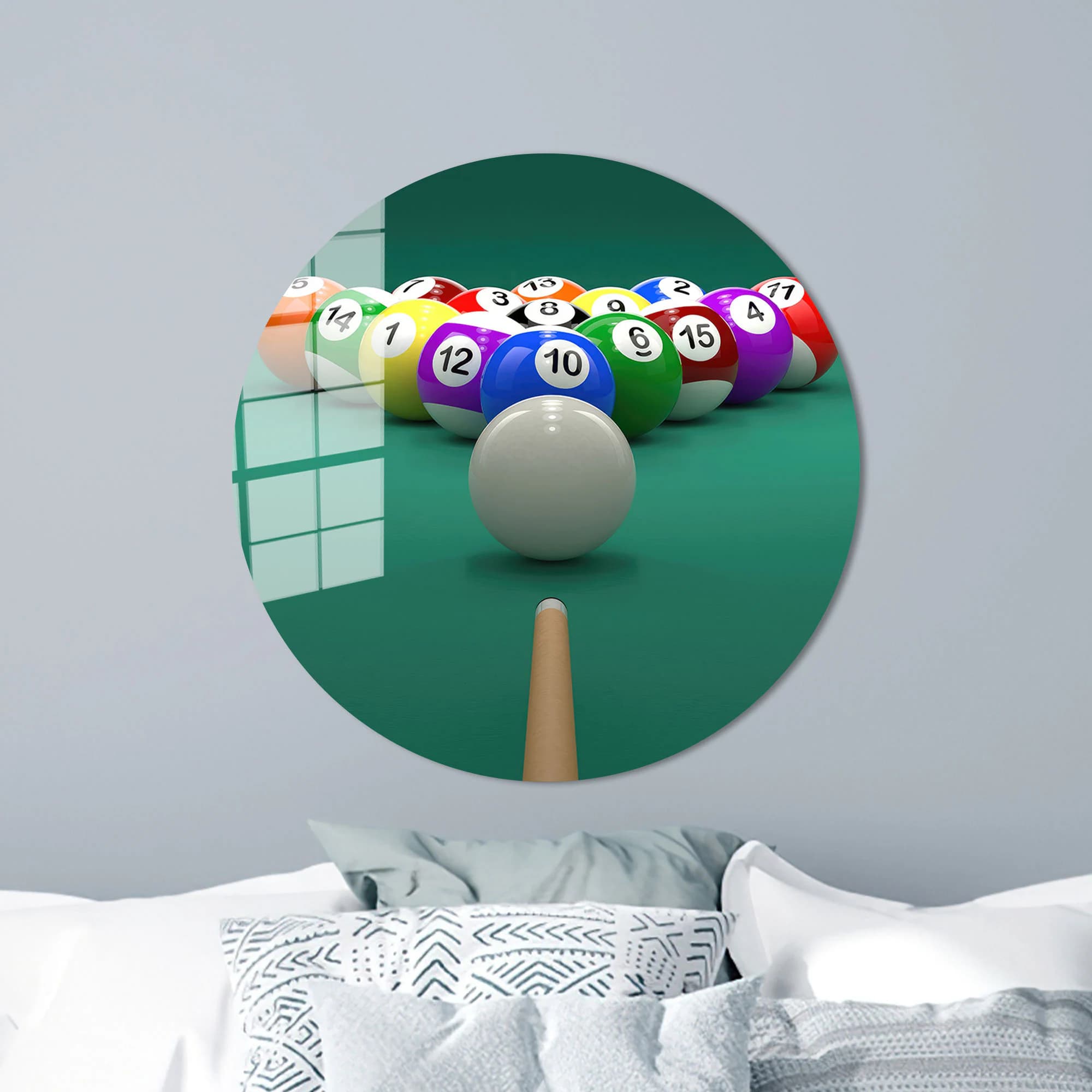 Billiard Balls Glass Wall Art: Colorful Office Decor - image 5