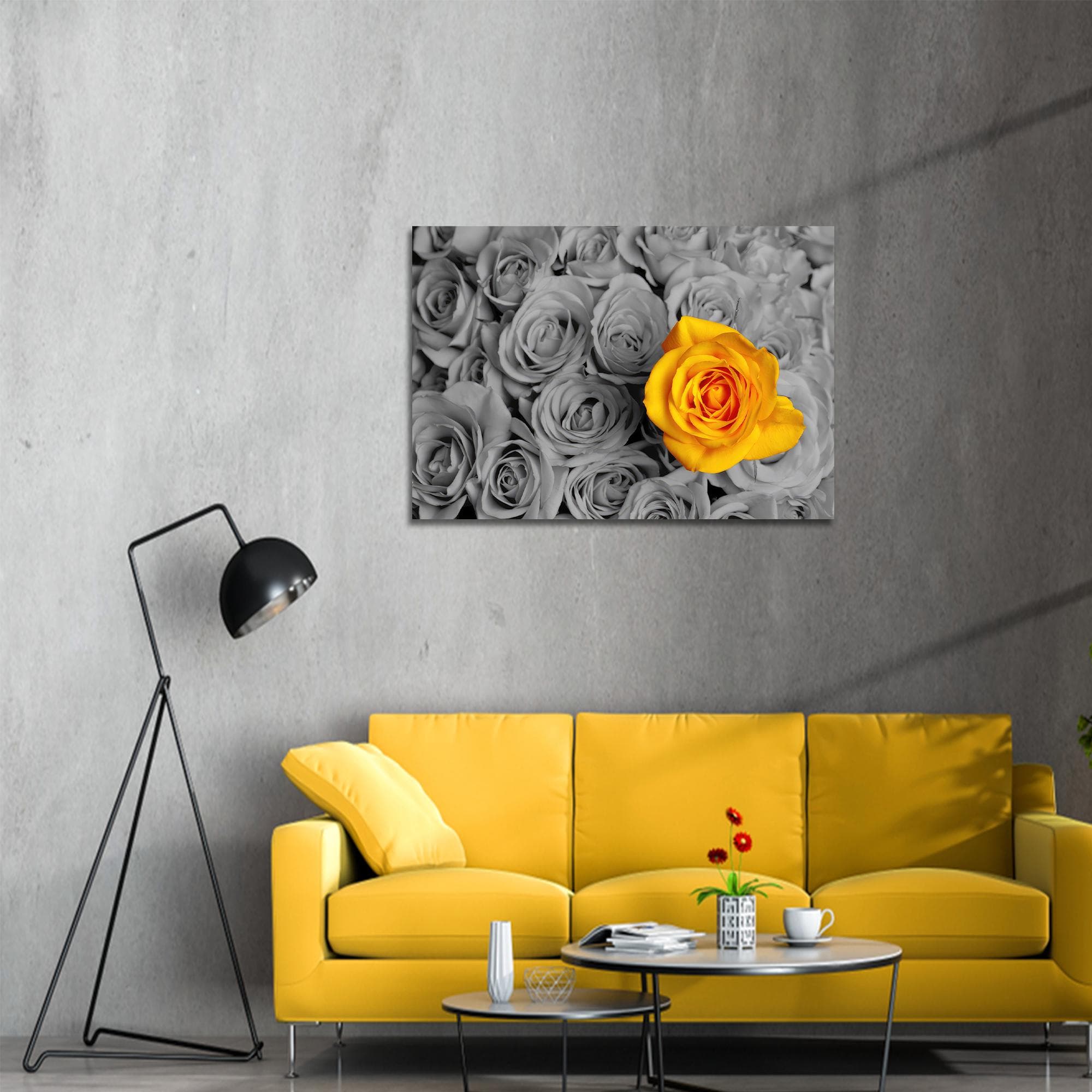 Yellow Rose Glass Wall Art: Modern Botanical Print - image 4