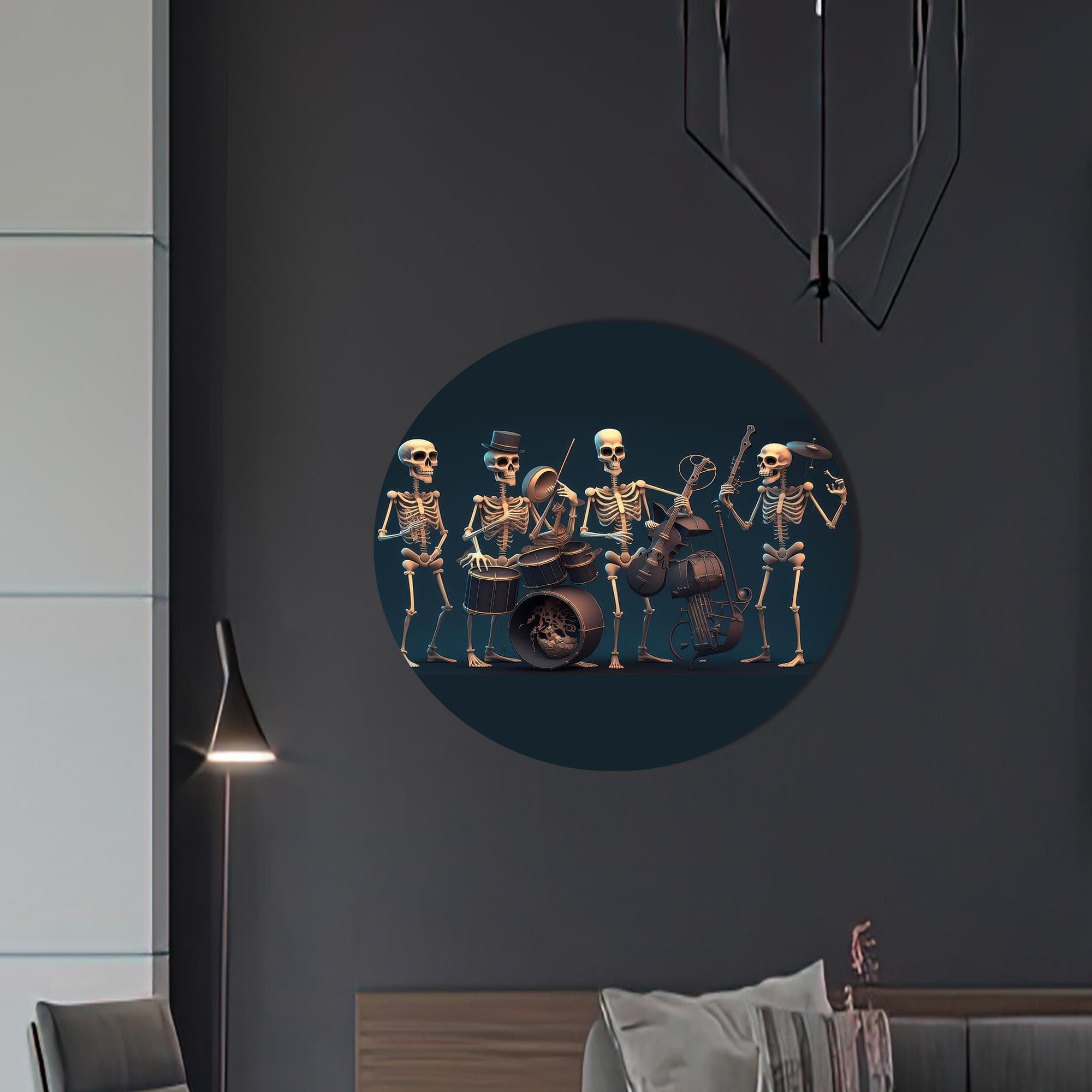 Skeleton Band Canvas Wall Art: Abstract Music Decor - image 4