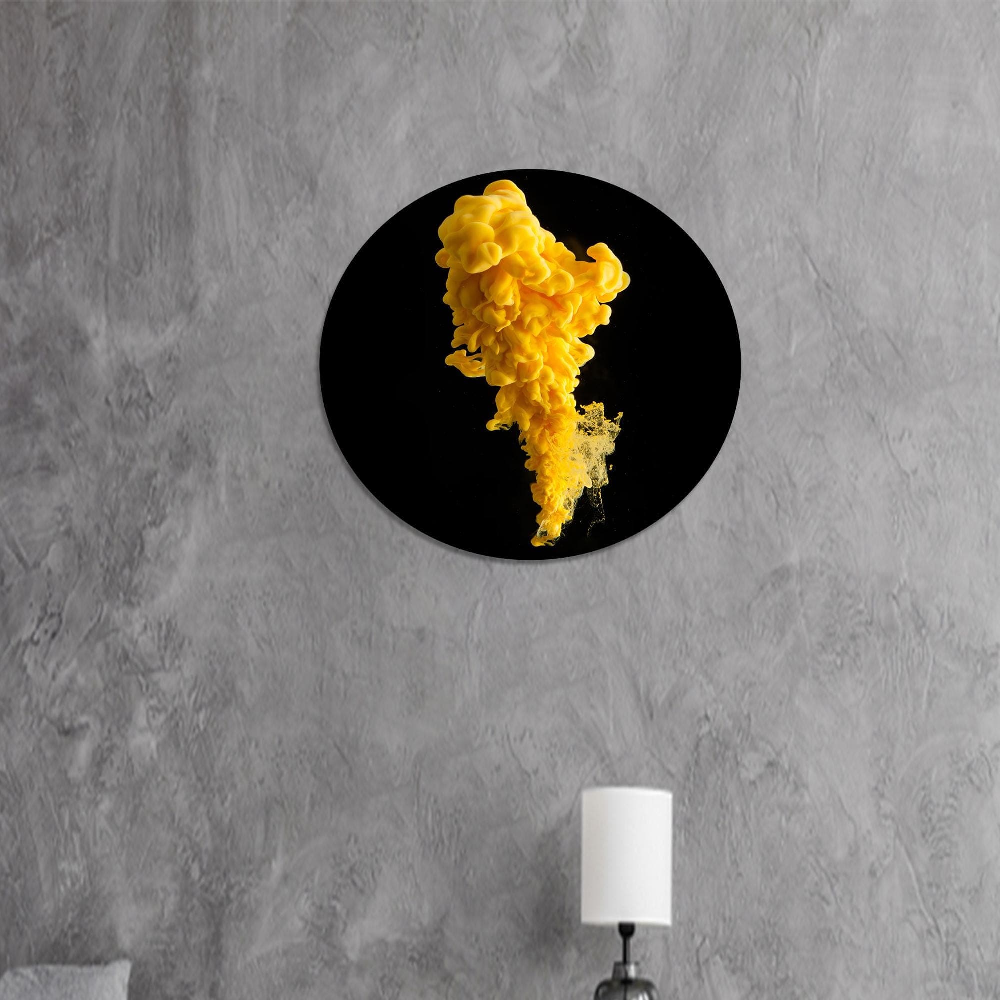 Yellow Smoke Abstract Glass Wall Art: Modern Home Decor - image 5