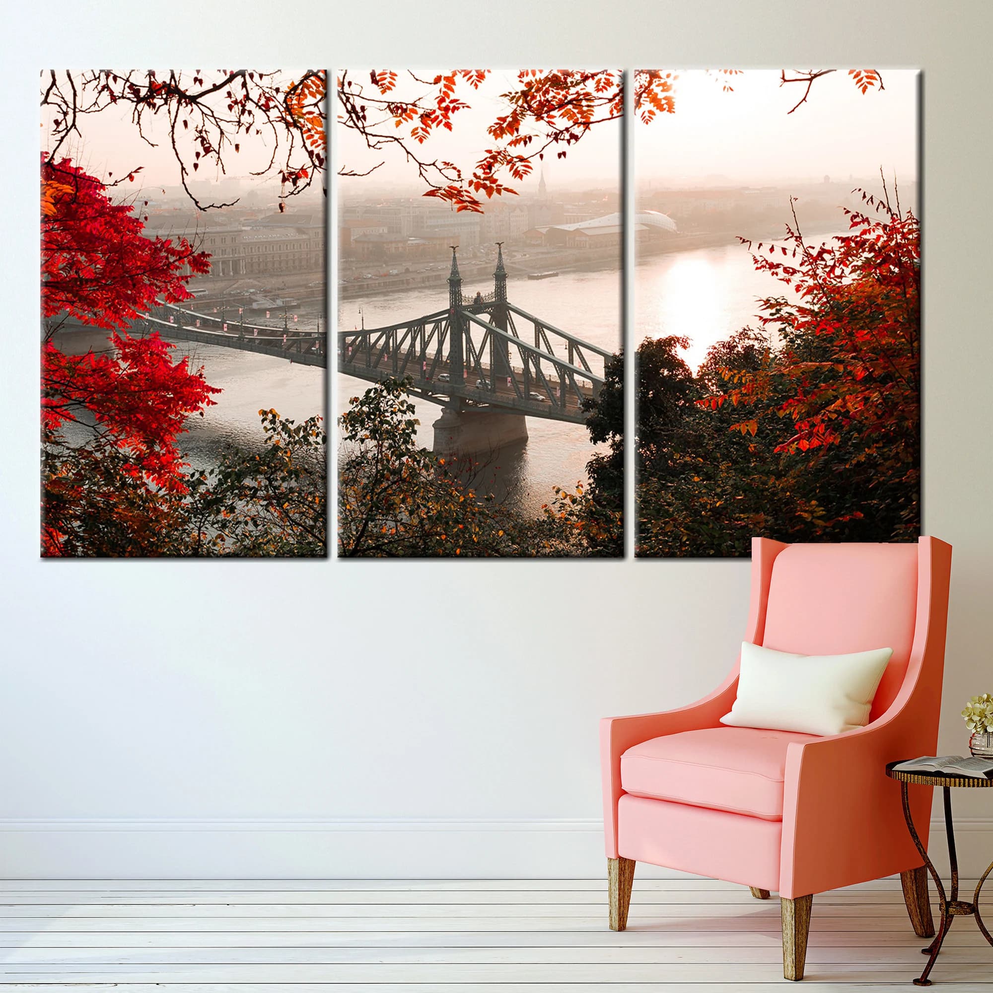 Budapest Liberty Bridge Canvas Print: Autumn Cityscape Wall Art - image 3