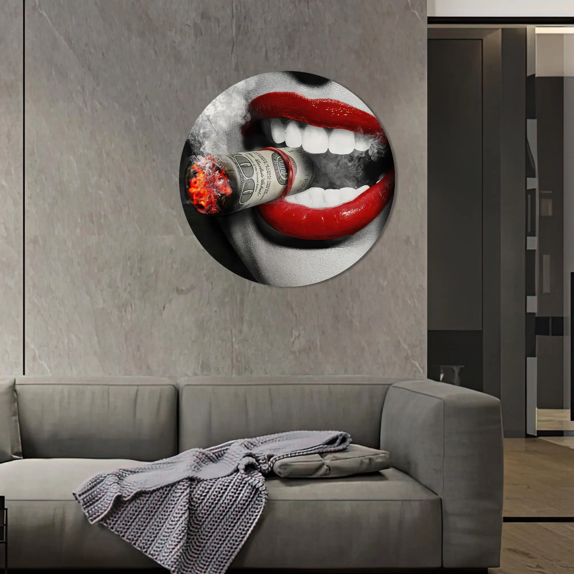 Modern Wall Decor, Money Cigar Glass Wall Art, Room Decor, Woman Wall Decor, Woman Smoking Cigar Glass Wall, Personalized Gift For Her, - image 5