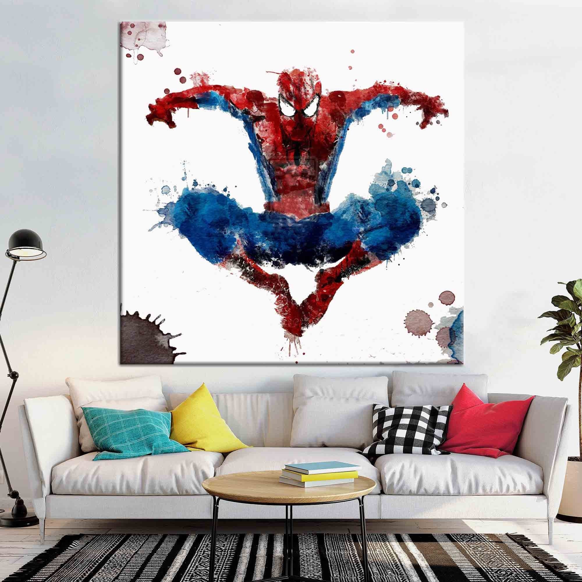 Spider-Man Watercolor Canvas Print: Superhero Wall Art - image 3