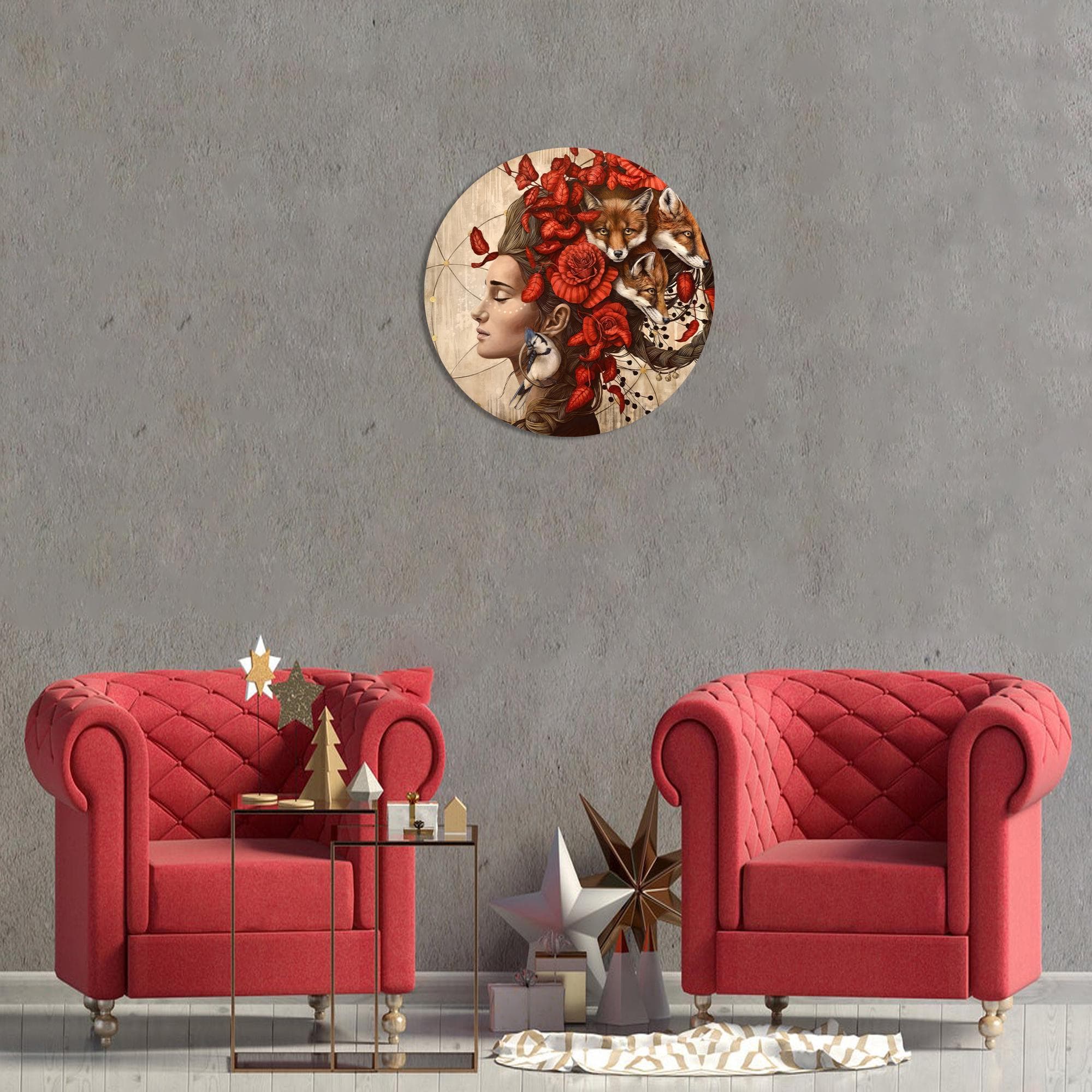 Woman and Bird Canvas Art: Floral Head Decor, Modern Print - image 5