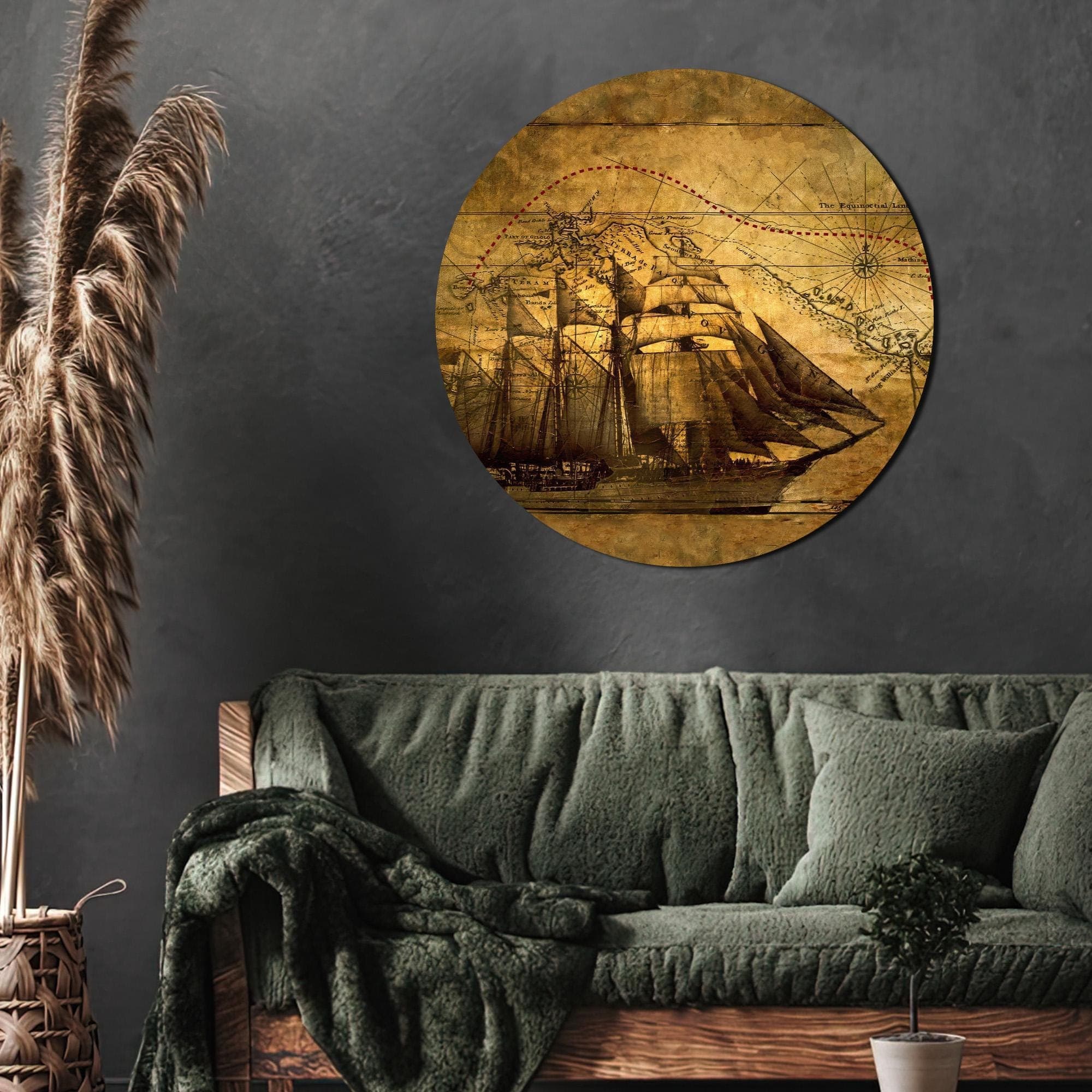 Pirate Treasure Map Canvas Wall Art: Vintage Ship Decor - image 5