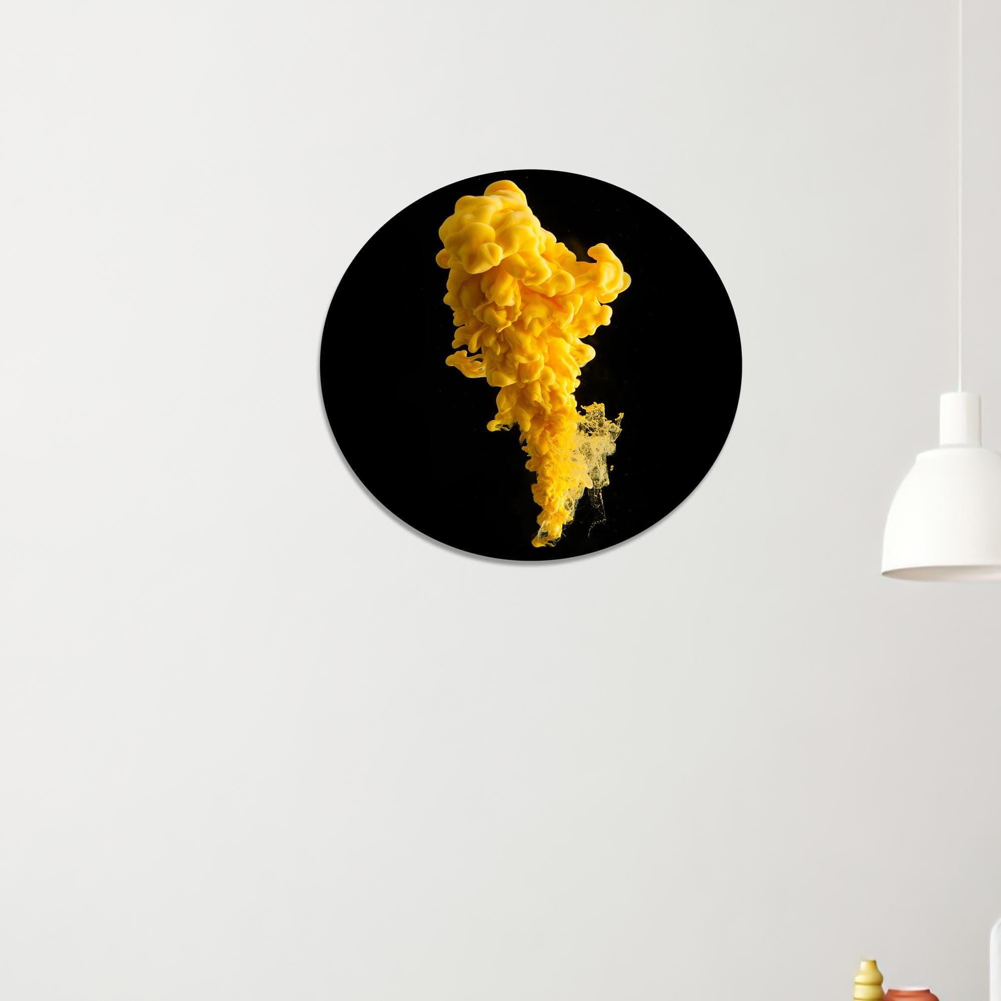 Yellow Smoke Abstract Glass Wall Art: Modern Home Decor - image 4