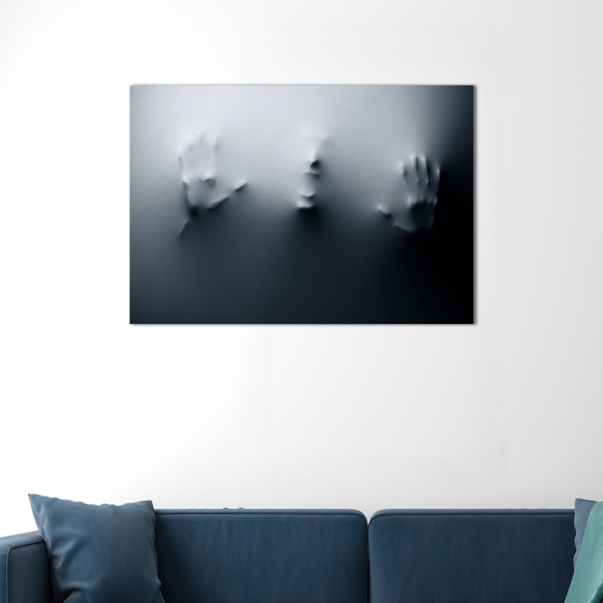 Screaming Man Glass Wall Art: Modern Gray Glass Decor - image 3