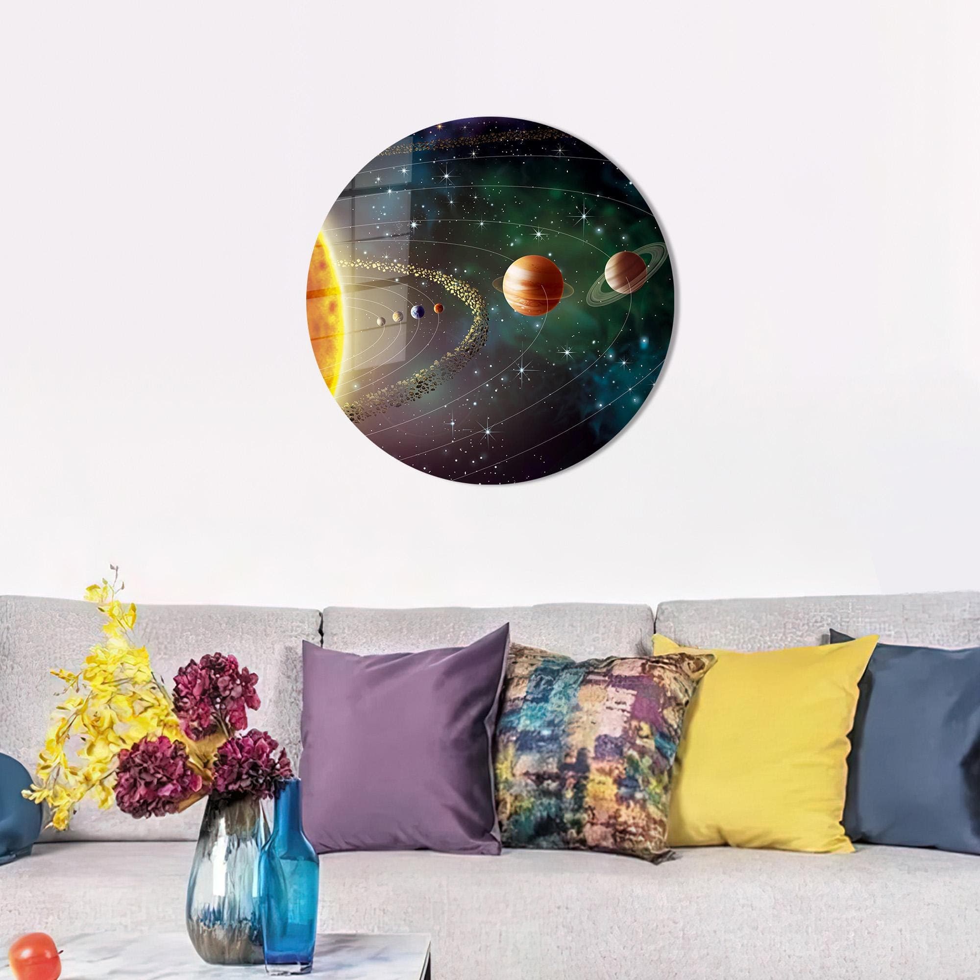 Planets Glass Wall Art: Solar System Decor, Tempered Glass Print - image 4