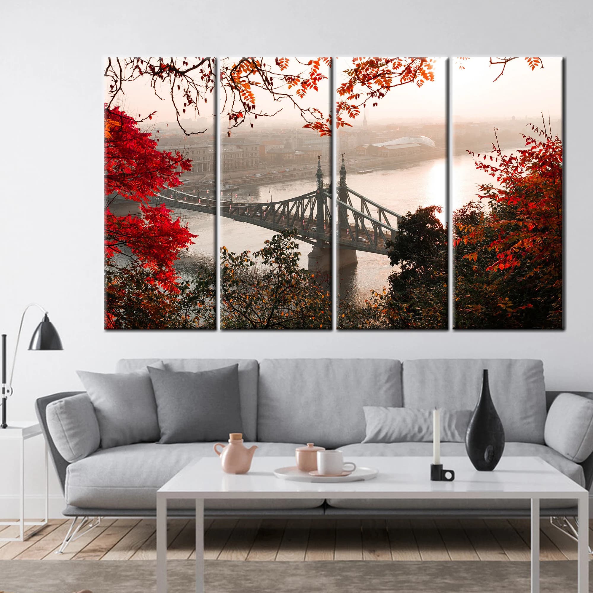 Budapest Liberty Bridge Canvas Print: Autumn Cityscape Wall Art - image 4