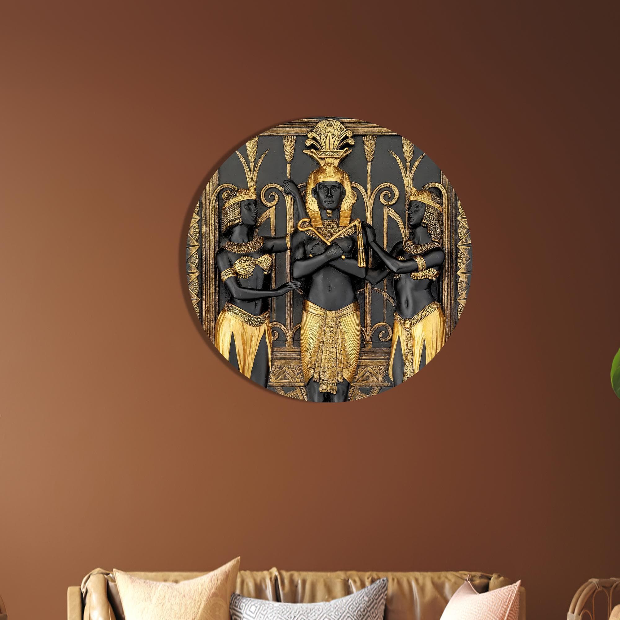 Egyptian Canvas Art: Gold Glass Printing, Modern Wall Hanging - image 5