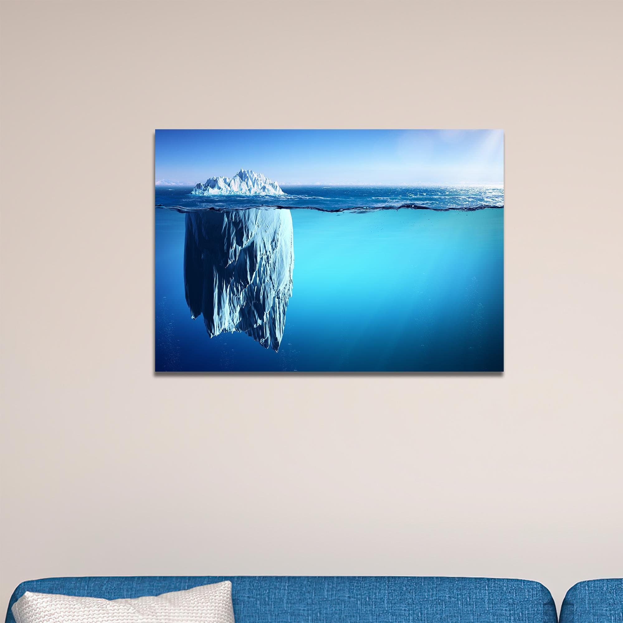 Iceberg Canvas Print: Ocean Landscape Wall Art, Berg Glass Decor