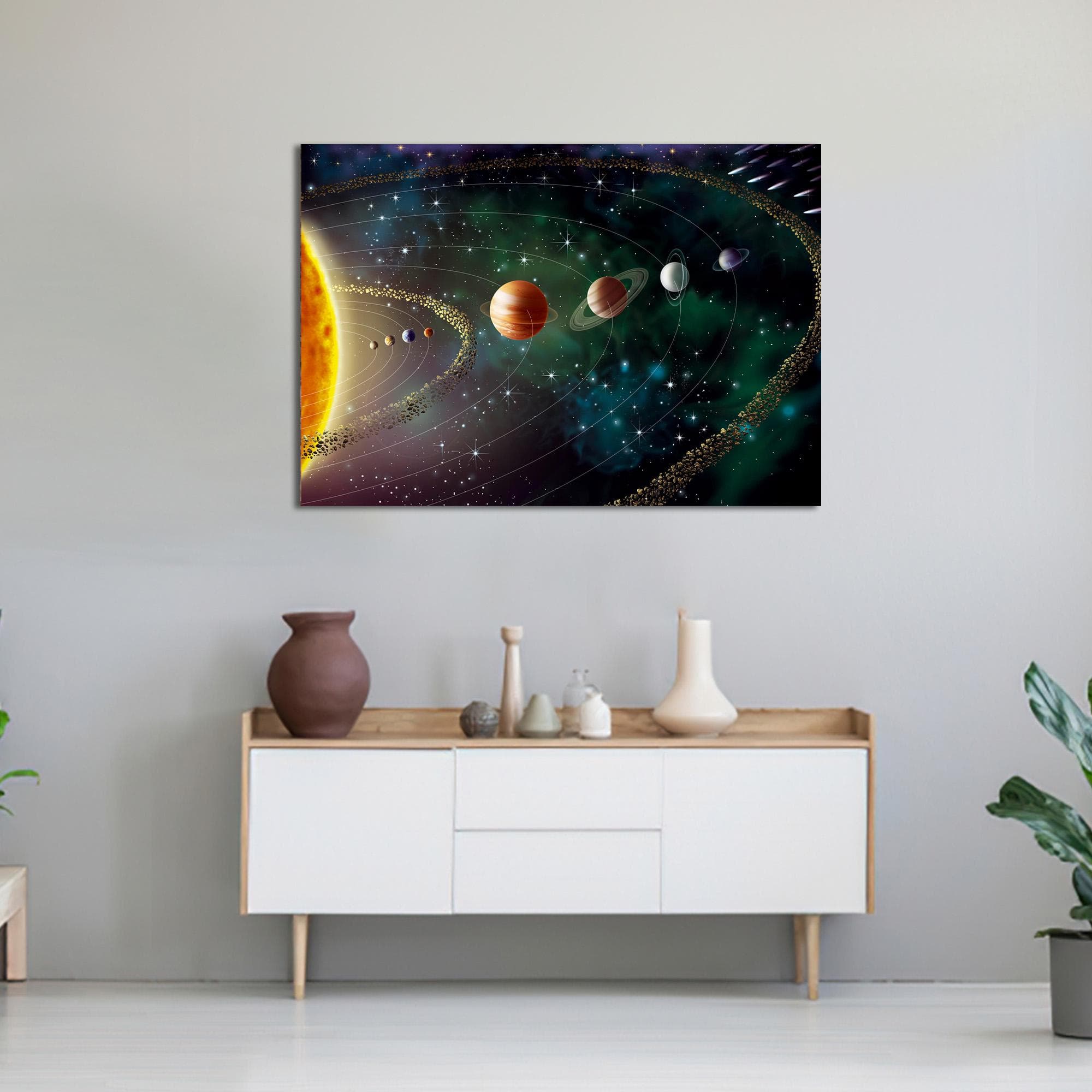 Planets Glass Wall Art: Solar System Decor, Tempered Glass Print - image 3