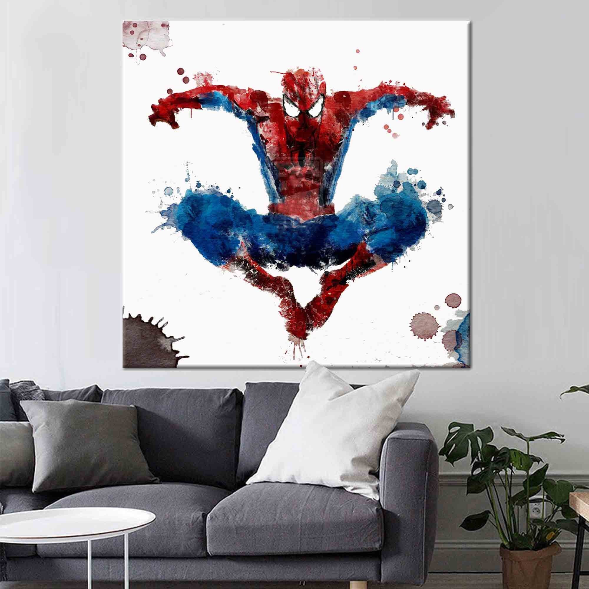 Spider-Man Watercolor Canvas Print: Superhero Wall Art - image 4