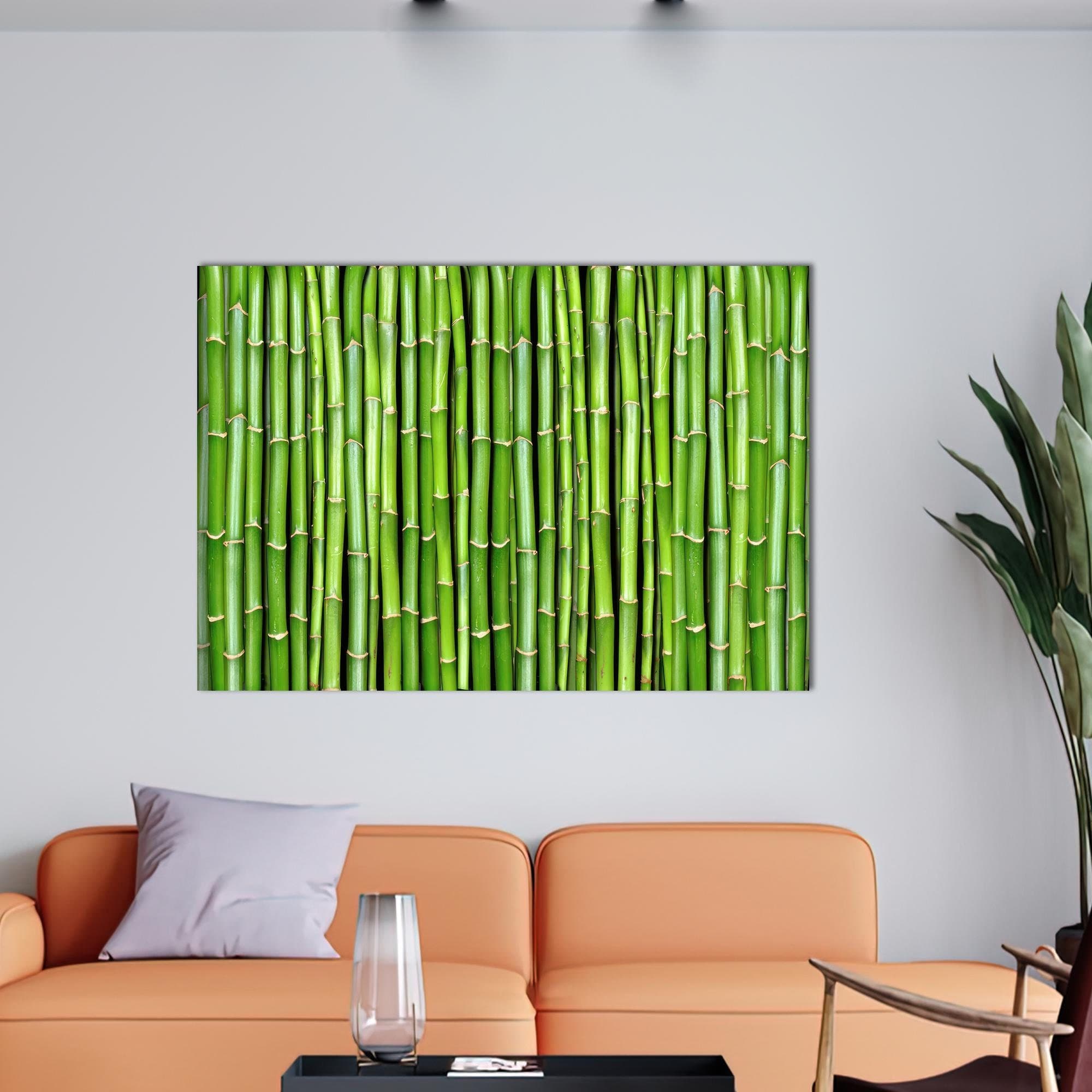 Bamboo Tree Glass Wall Art: Nature Plant Decor, 3D Canvas