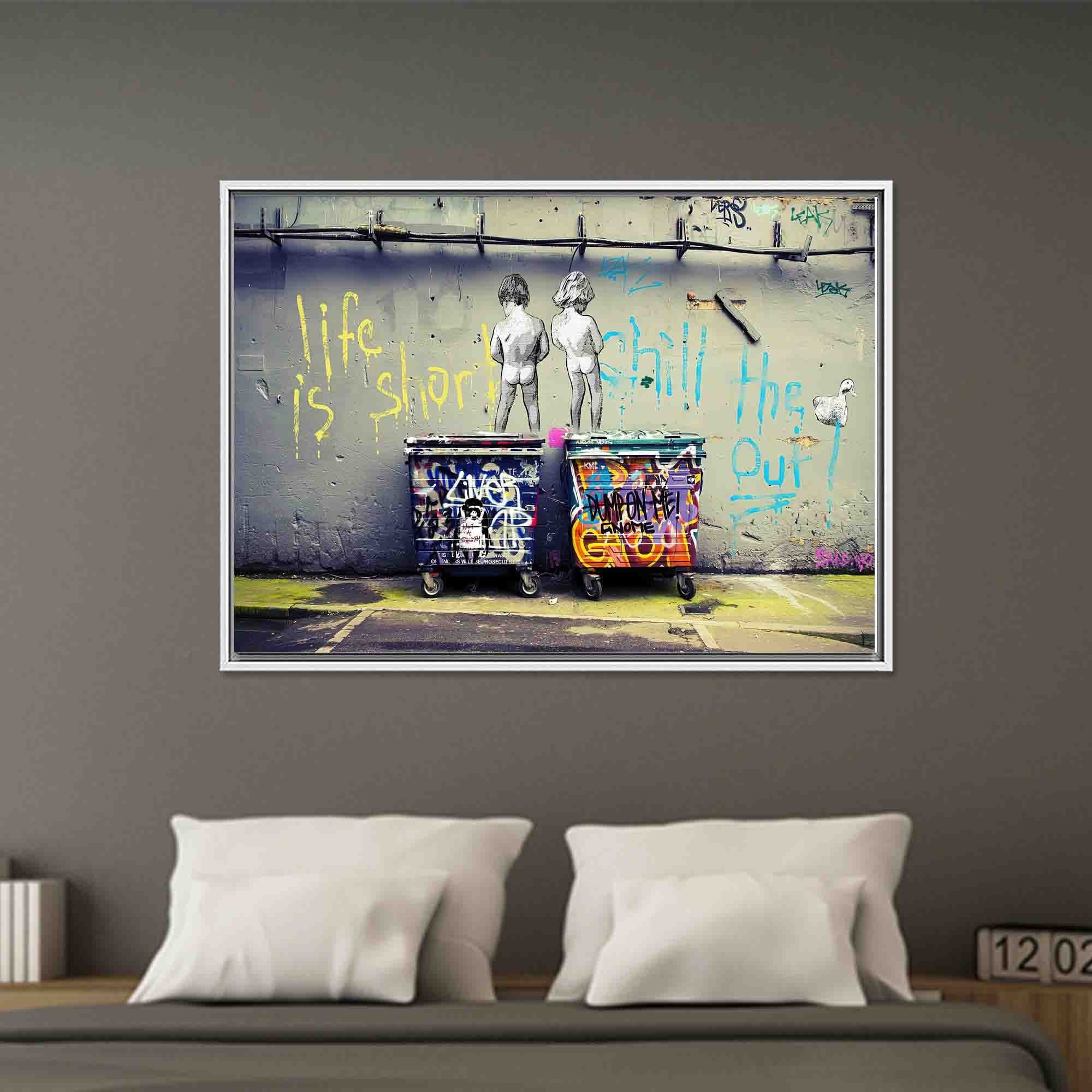 Banksy Graffiti Canvas Art: Framed Trendy Wall Decor - image 3