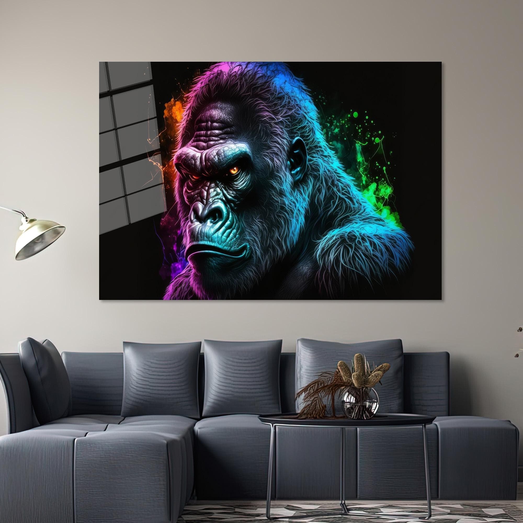 Abstract Gorilla Canvas Art: Game Room Wall Decor