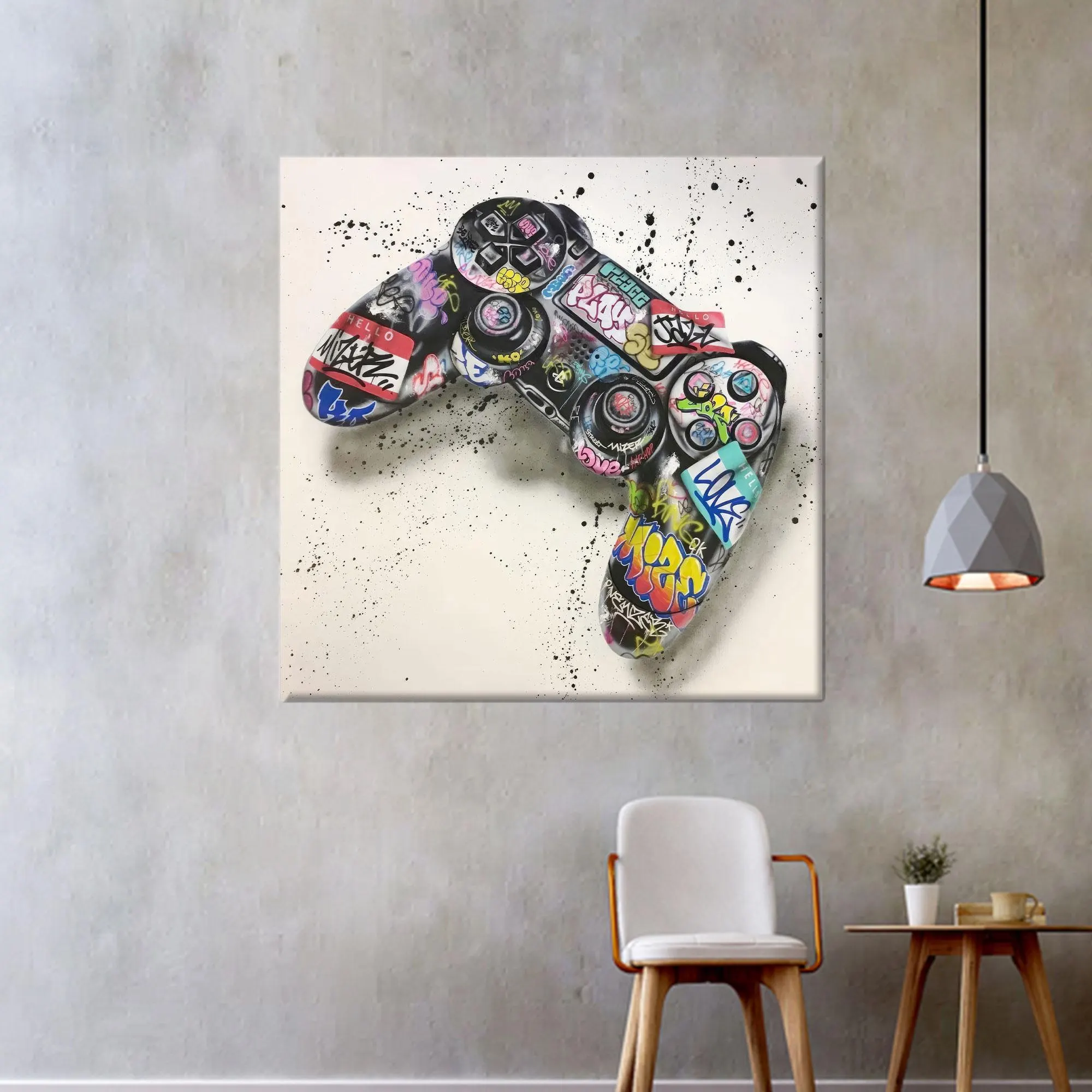 Graffiti Game Controller Canvas Art: Street Style Gamer Room Decor - image 3