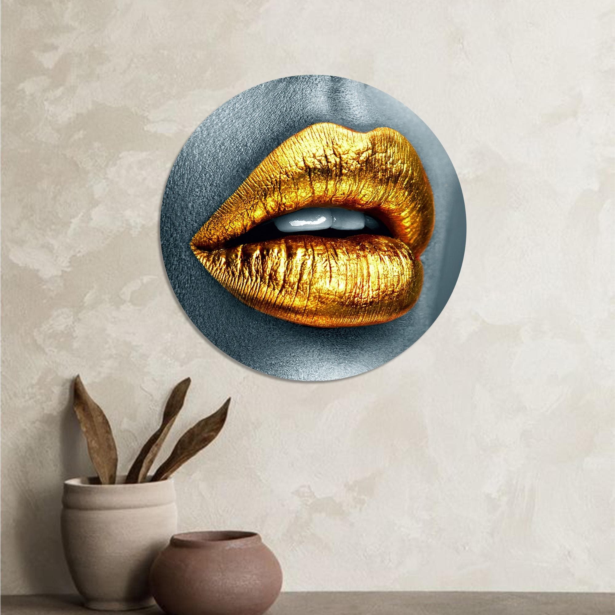 Gold Lipstick Canvas Wall Art: Modern Home Decor - image 5